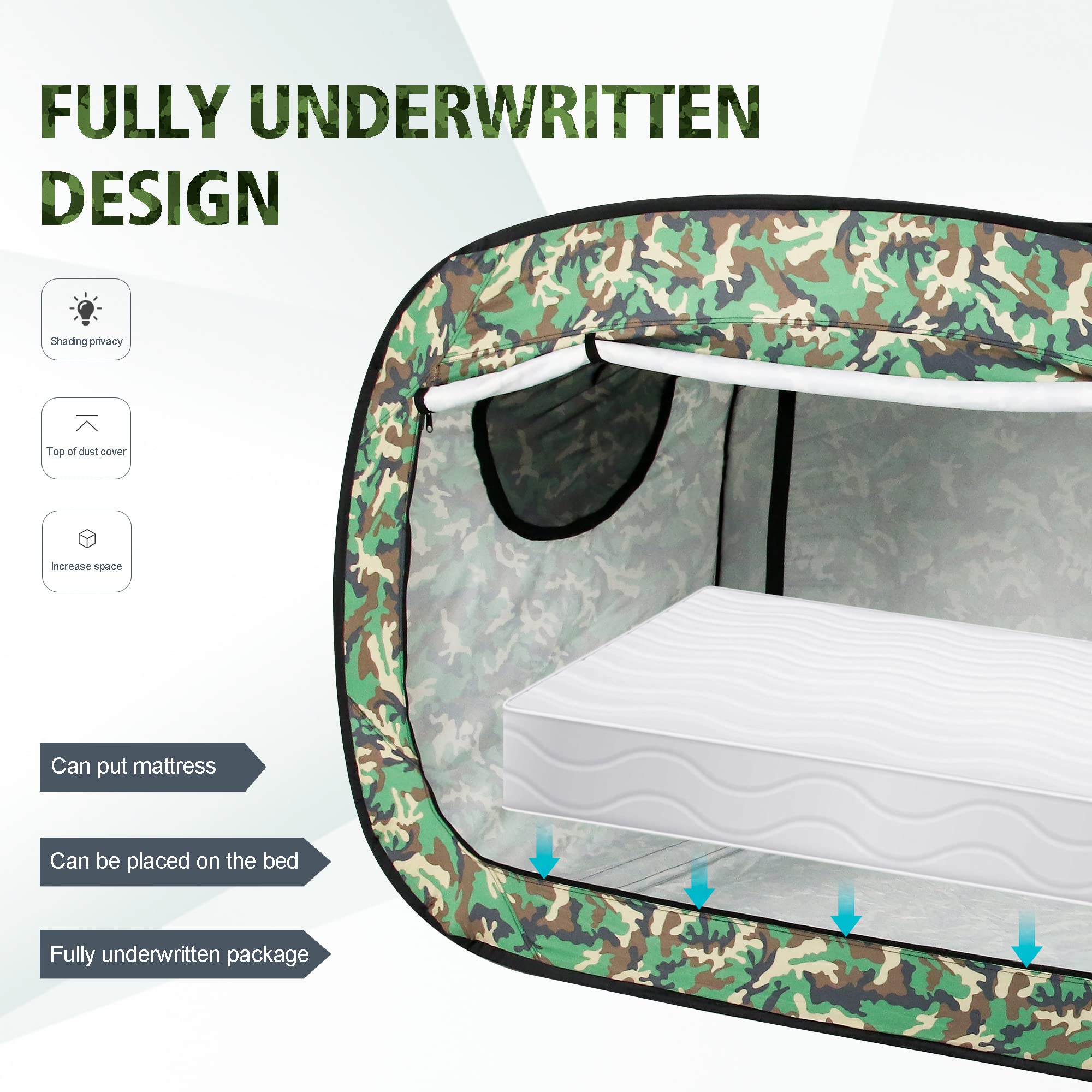 Portable Bed Tent Canopy for Kids & Adults - Breathable Indoor Sleeping Tent with 2 Doors, Private Space for Bedroom, Camping & Nap Time