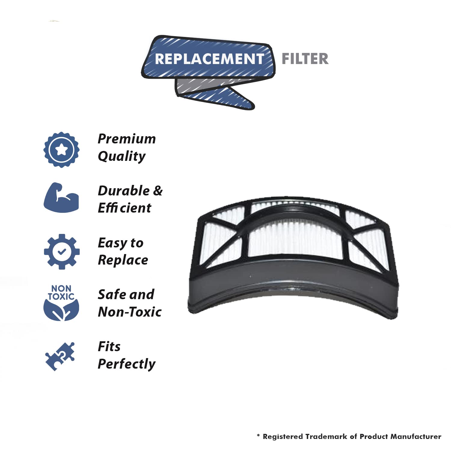 Bissell Vacuum Post Motor Filter Replacement Part - Compatible with 24899, Cleanview Rewind Pet Deluxe Upright (Alternative to Part 1604130) - Ideal for Pet Hair Removal & Deep Cleaning