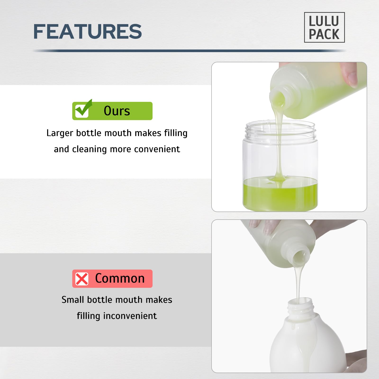 Refillable 250ml Clear Plastic Pump Bottle Dispenser for Soap, Shampoo, Conditioner & Hand Lotion - Travel-Friendly Container for Bathroom, Kitchen & On-The-Go Use