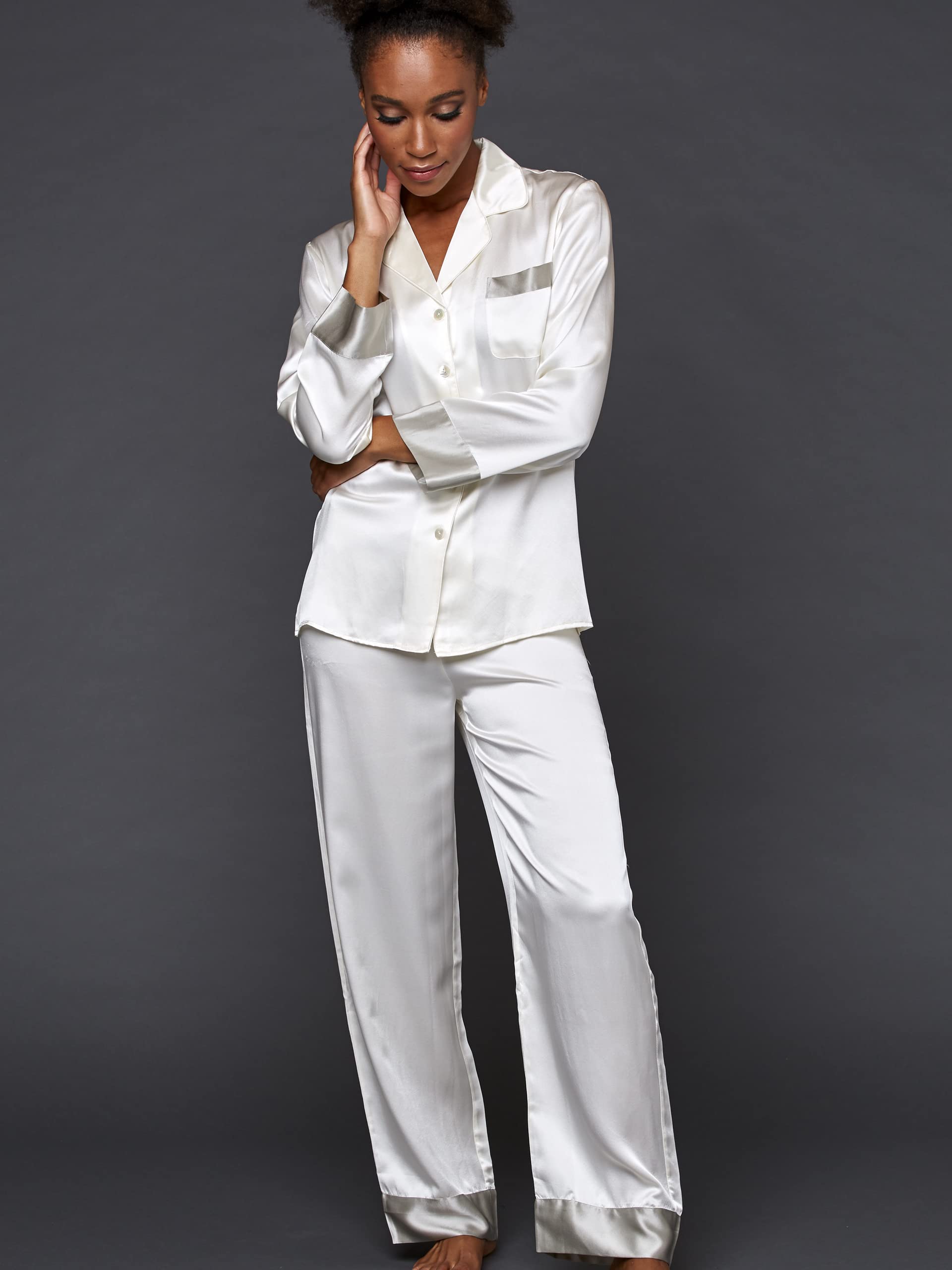 100% Pure Silk Pajamas for Women - Classic Fit Sleepwear Set | Soft & Breathable Nightwear for Relaxation, Lounging & Luxury Sleep