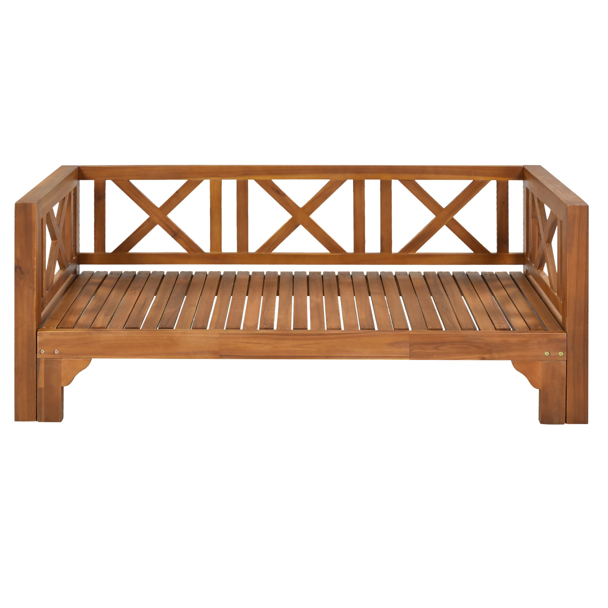 Quarte Outdoor Patio Extendable Sofa Set - Acacia Wood Sectional Furniture with Thick Cushions - Multifunctional Conversation Set for Balcony, Backyard, Poolside - Perfect for Relaxing, Entertaining, and Outdoor Lounging