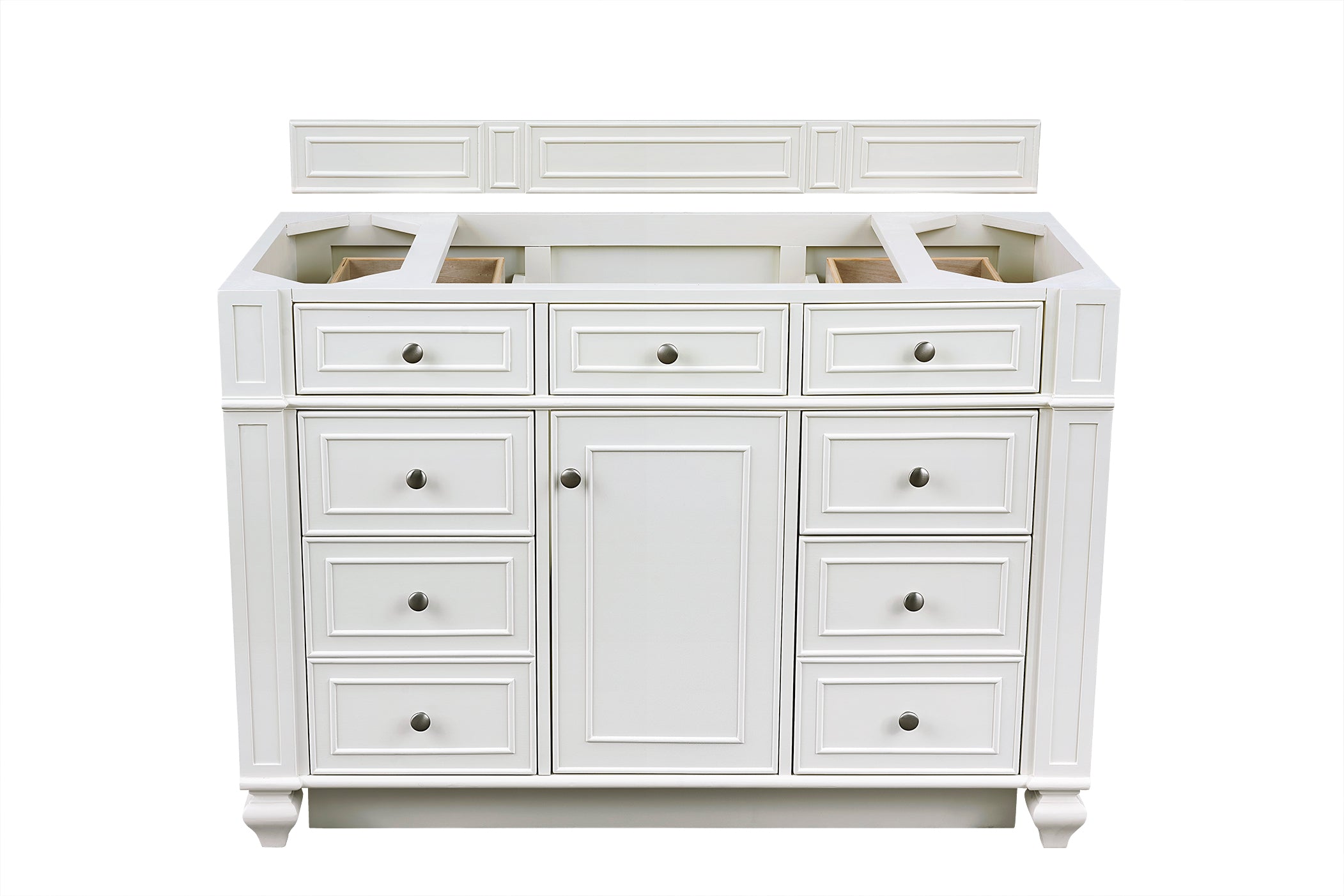 Bristol 48 Inch Single Bathroom Vanity in Bright White - Modern Sink Cabinet for Master Bath & Powder Room Remodel