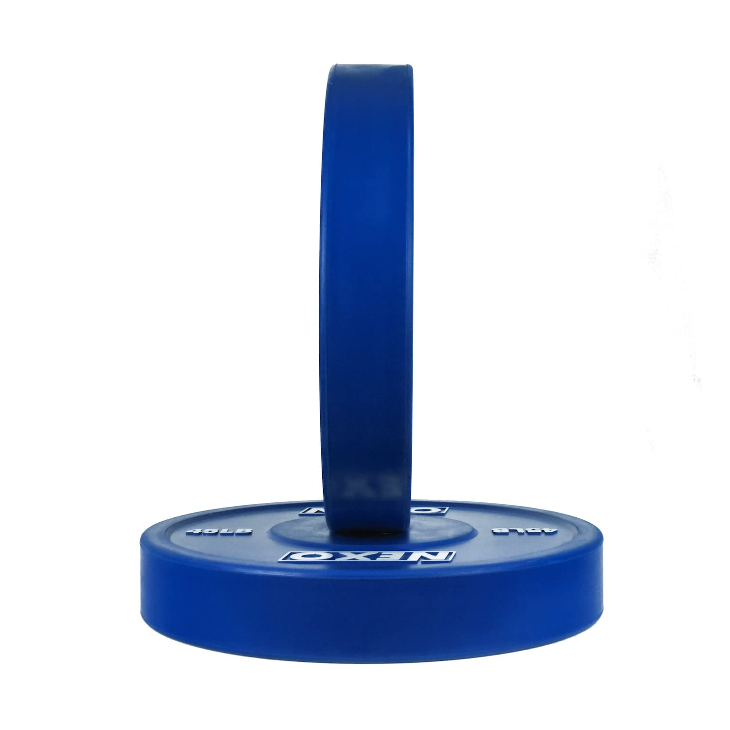 NEXO 45LB Rubber Bumper Plates Pair - Premium Matte Blue Olympic Weight Plates for CrossFit, Powerlifting & Home Gym (2x45LB) - Durable & Quiet for Garage Workouts & Commercial Gyms