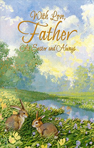Easter Bunny in Tulip Field Father's Day Card - Heartwarming Greeting Card for Dad, Easter Celebration, Spring Occasions & Family Gatherings