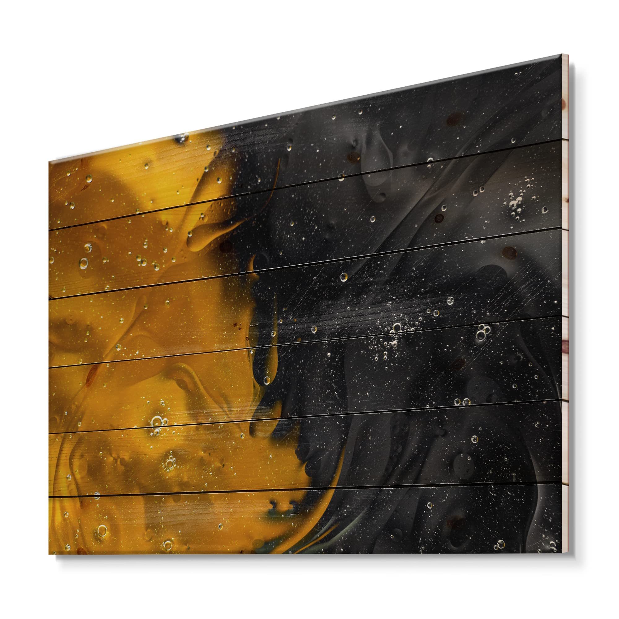 Modern Yellow and Black Abstract Wood Wall Art - Large Contemporary Pine Wood Panel Decor for Living Room, Bedroom & Office | Handmade Natural Wood Wall Hanging