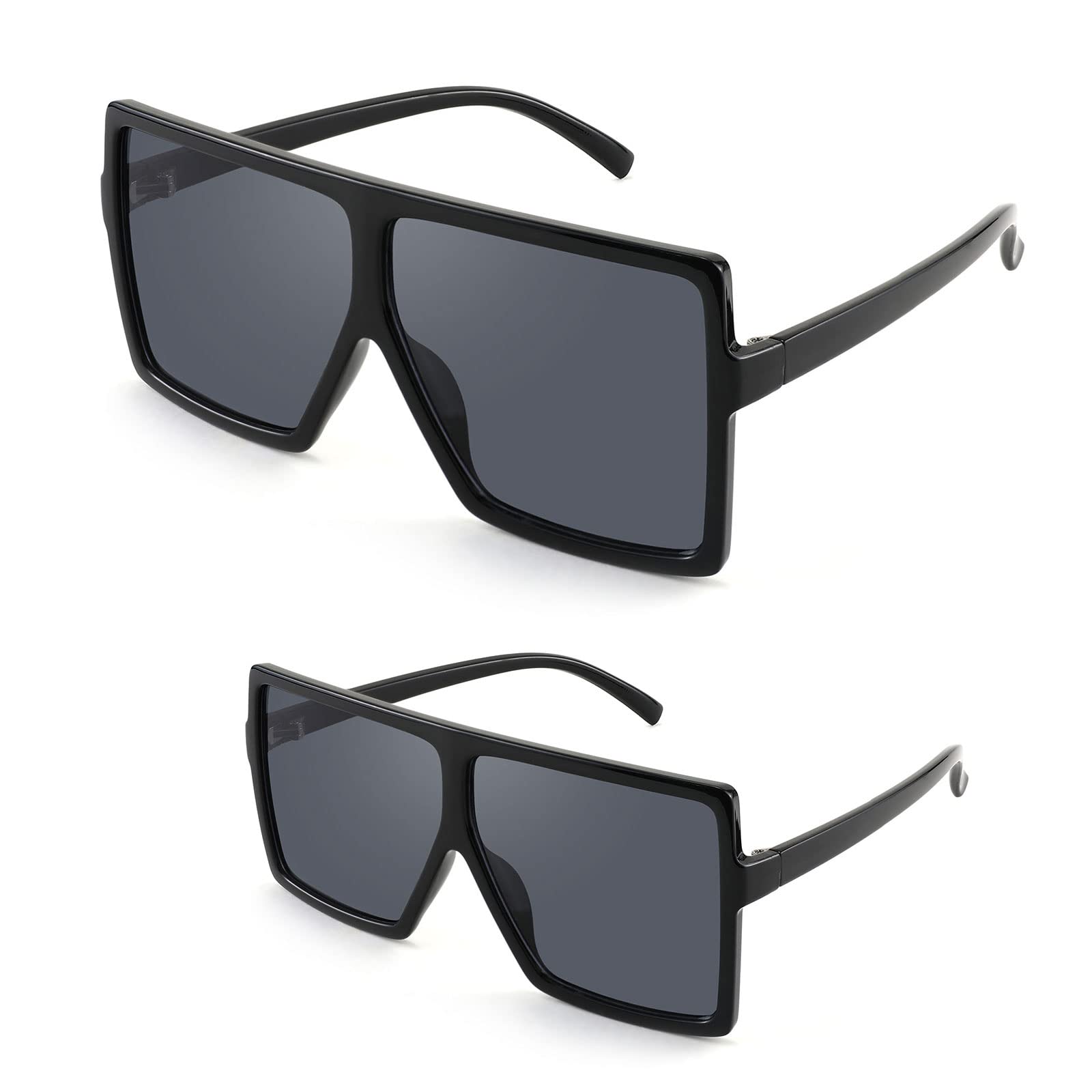 FEISEDY Square Oversized Parent-Child Sunglasses for Women & Men - Matching One Piece Sunglasses for Parents and Kids B4066-F2 | Perfect for Family Outings, Beach Trips, and Outdoor Activities