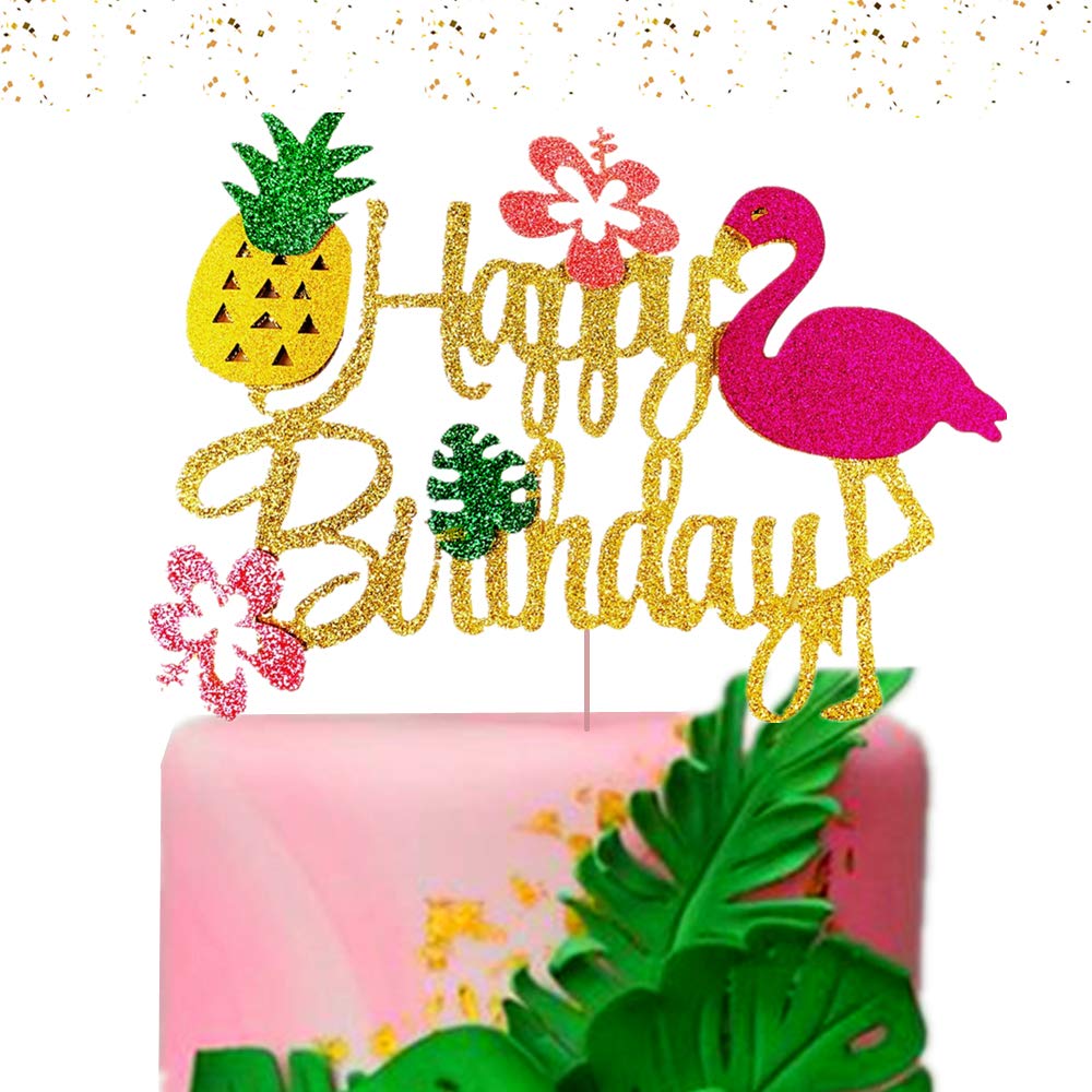 LaVenty Moana Cake Topper - Flamingo Birthday Cake Decoration for Moana Themed Parties - Perfect for Birthday Cakes, Cupcakes & Dessert Table Decor