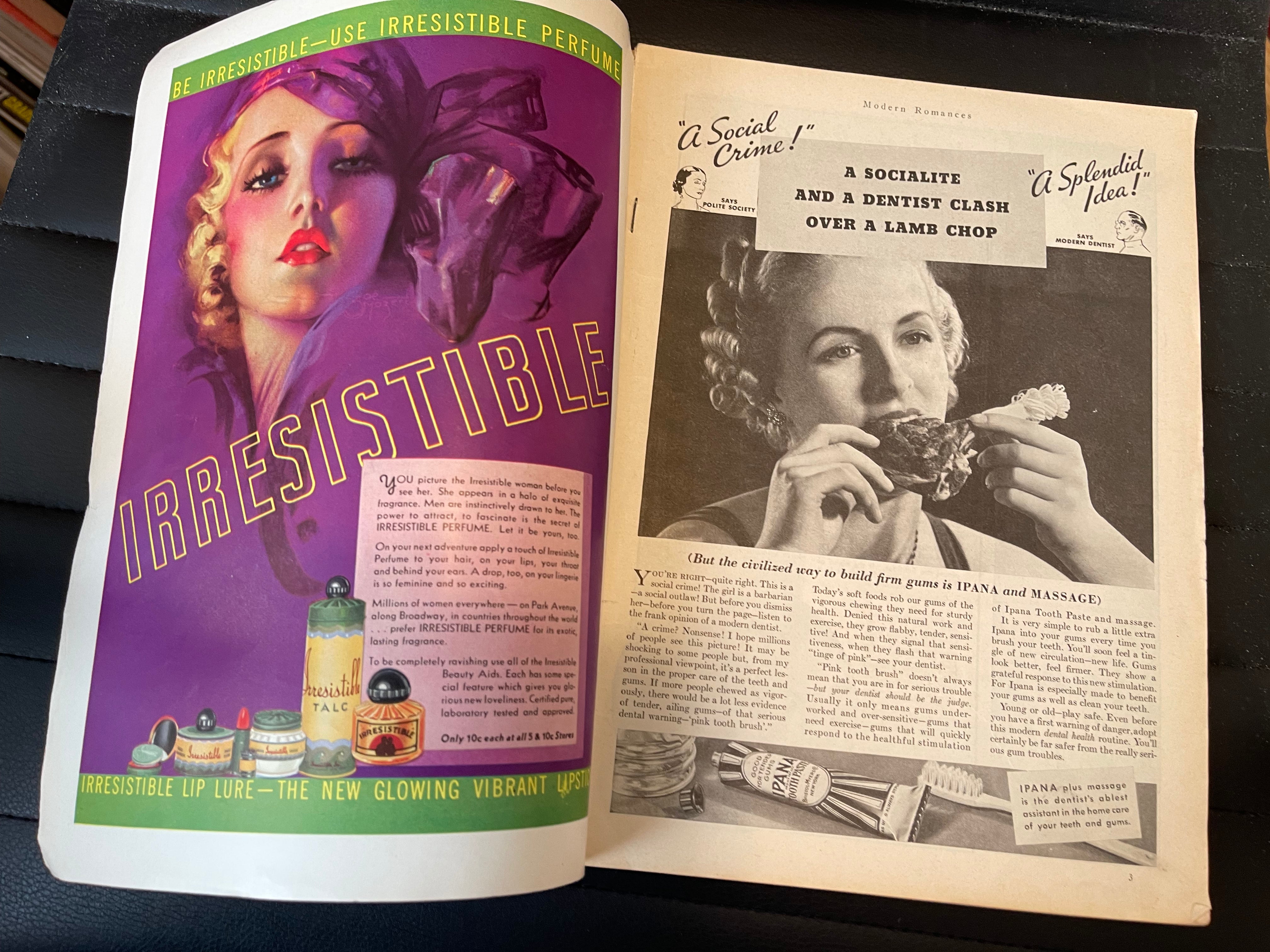 Vintage 1936 Modern Romance Rare Pulp Magazine - Collectible Retro Love Story Publication for Book Collectors & Vintage Decor