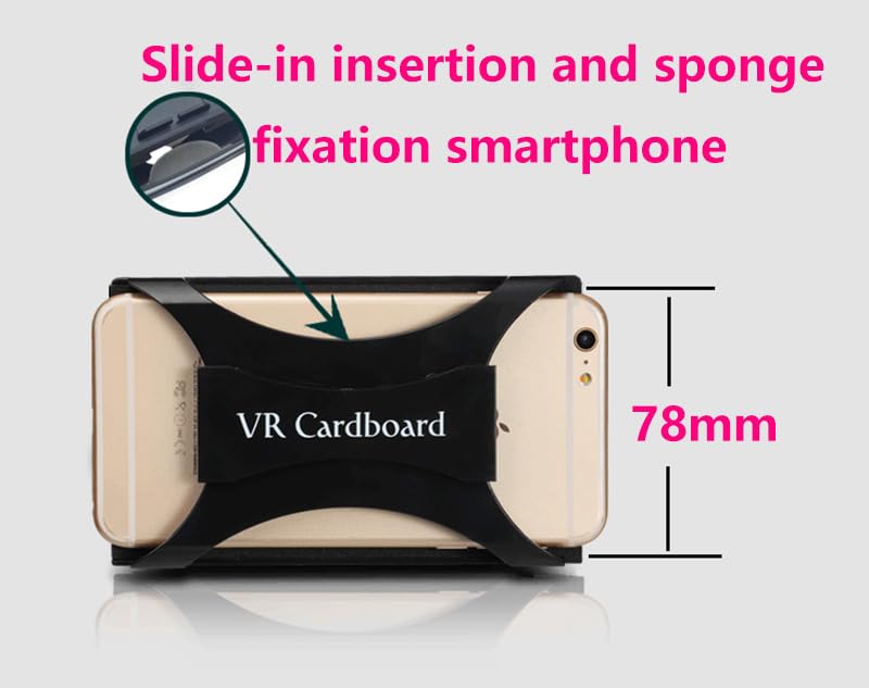 Google Cardboard VR Headset - Virtual Reality Glasses with Comfortable Head Strap for 4-6.8 Inch Smartphones | Immersive 3D Gaming & 360° Video Experience for Movies, Travel & Education