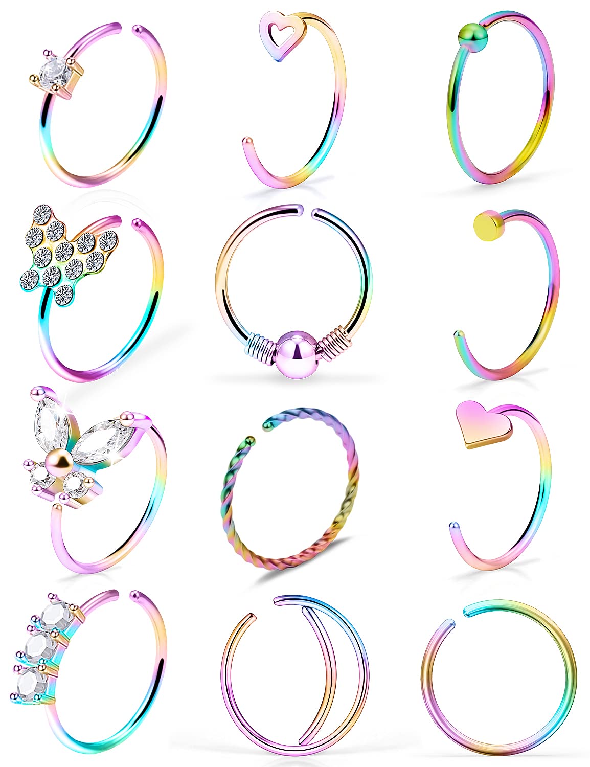 Stylish Tkzndnm Nose Hoops for Women - Gold & Silver Nose Rings, Big Hoop Nose Rings - Perfect for Everyday Wear, Parties & Festivals