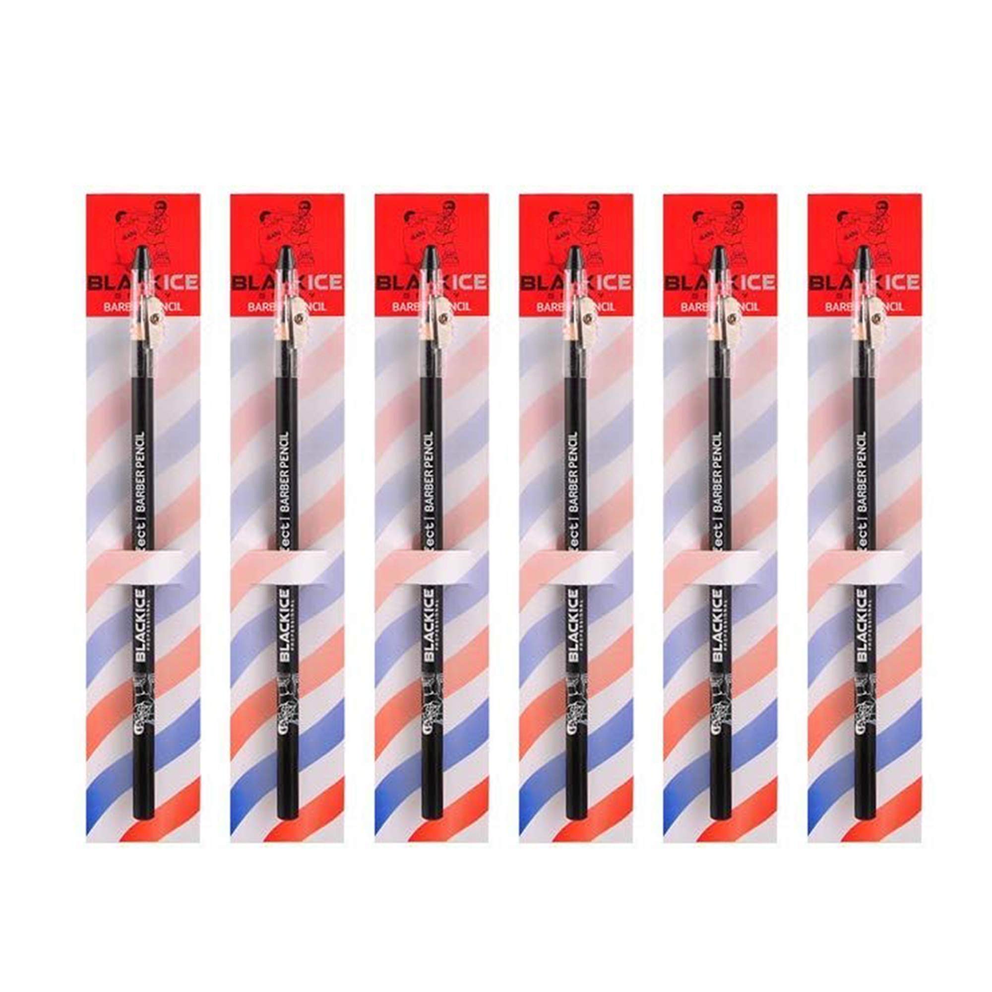Black Ice Spray Barber Pencil (6-Pack) - Professional Hair Styling Tool for Men's Grooming & Beard Shaping - Perfect for Barbershops, Salons & Home Use