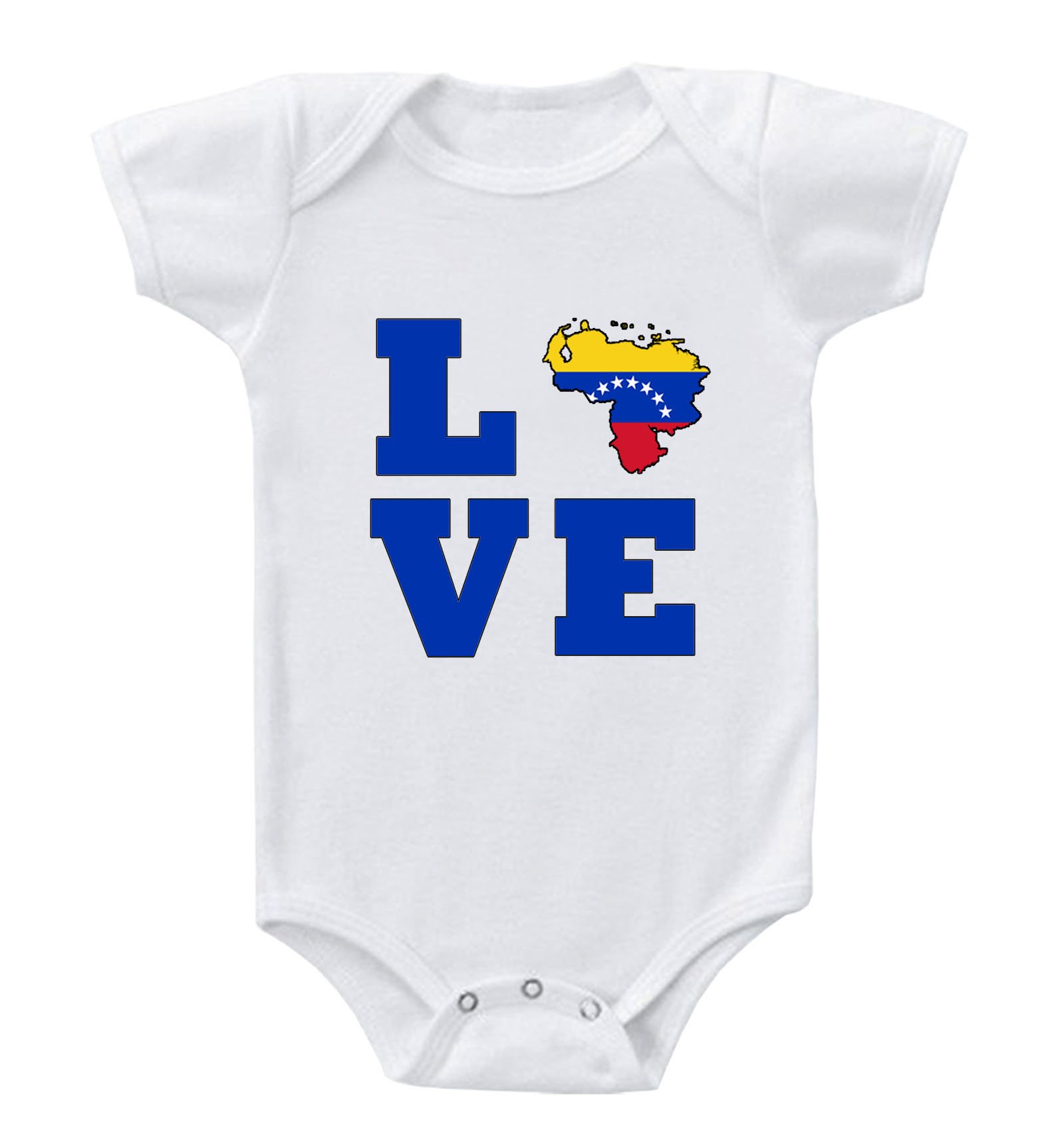 Funny Baby Bodysuit Love Venezuela - 100% Cotton White Onesie for Boys & Girls | Perfect for Everyday Wear, Playdates & Photo Shoots