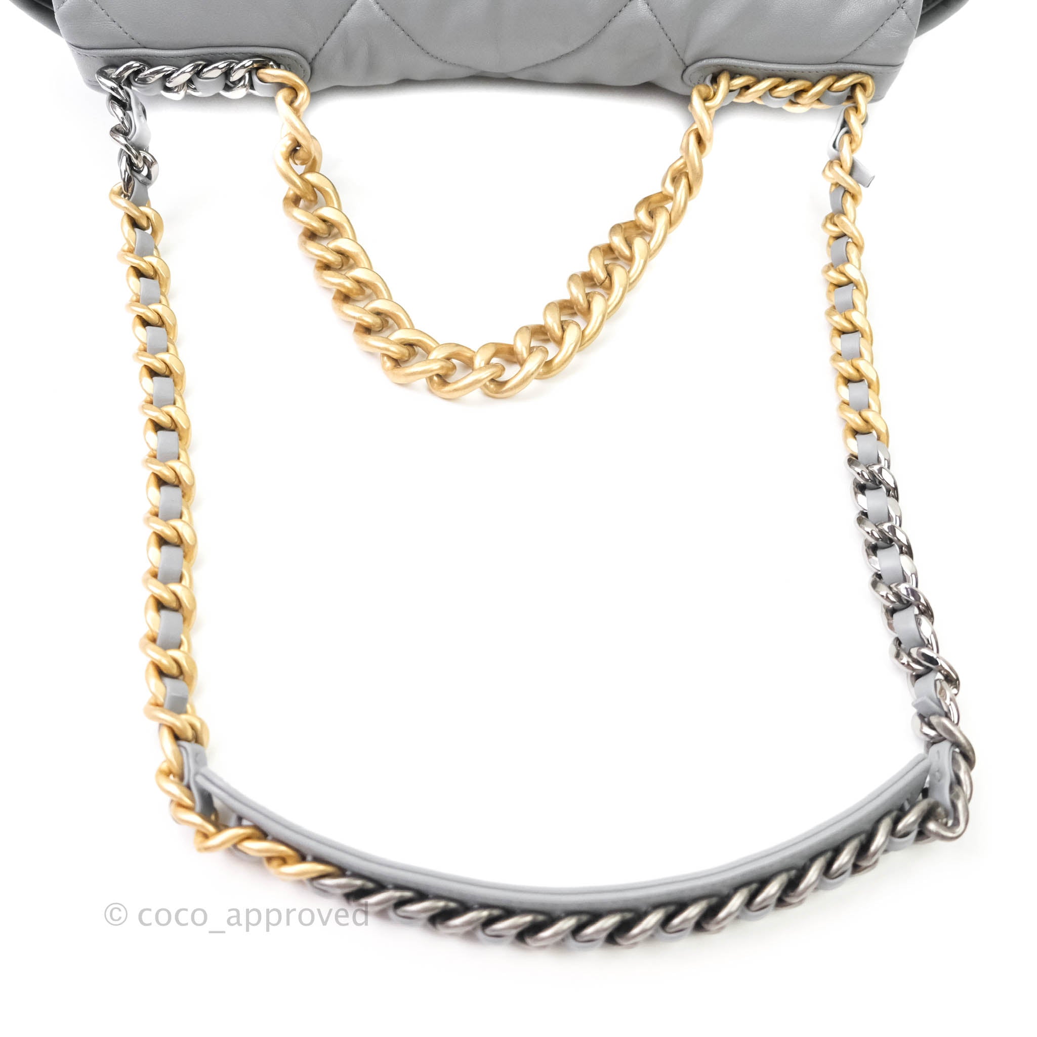 Chanel 19 Large Grey Goatskin Mixed Hardware Flap Bag - Luxury Designer Handbag for Women | Perfect for Work, Evening Events & Everyday Use