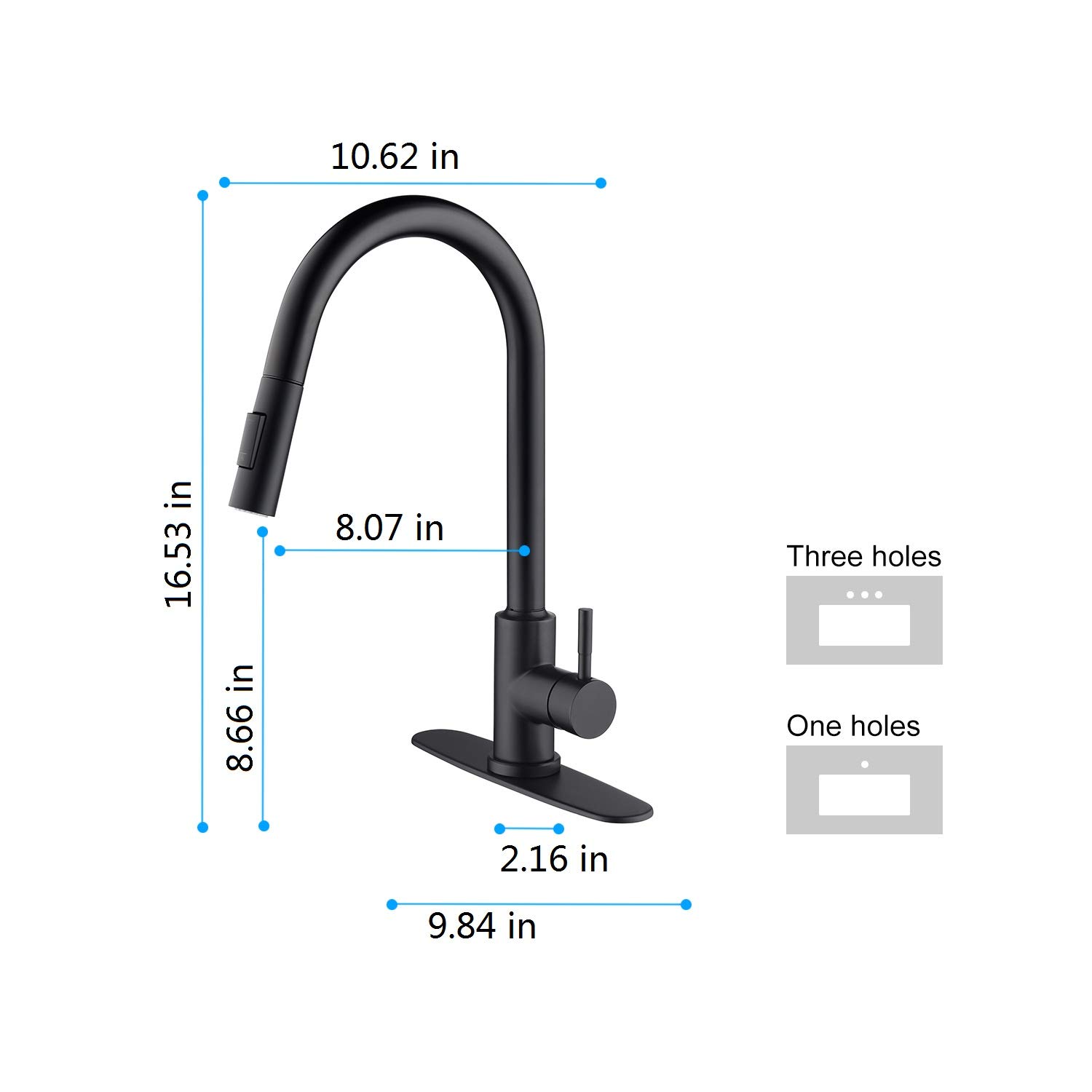 Matte Black Touch Kitchen Faucet with Pull Down Sprayer - Modern Hands-Free Water Dispenser for Cooking, Washing Dishes & Filling Pots