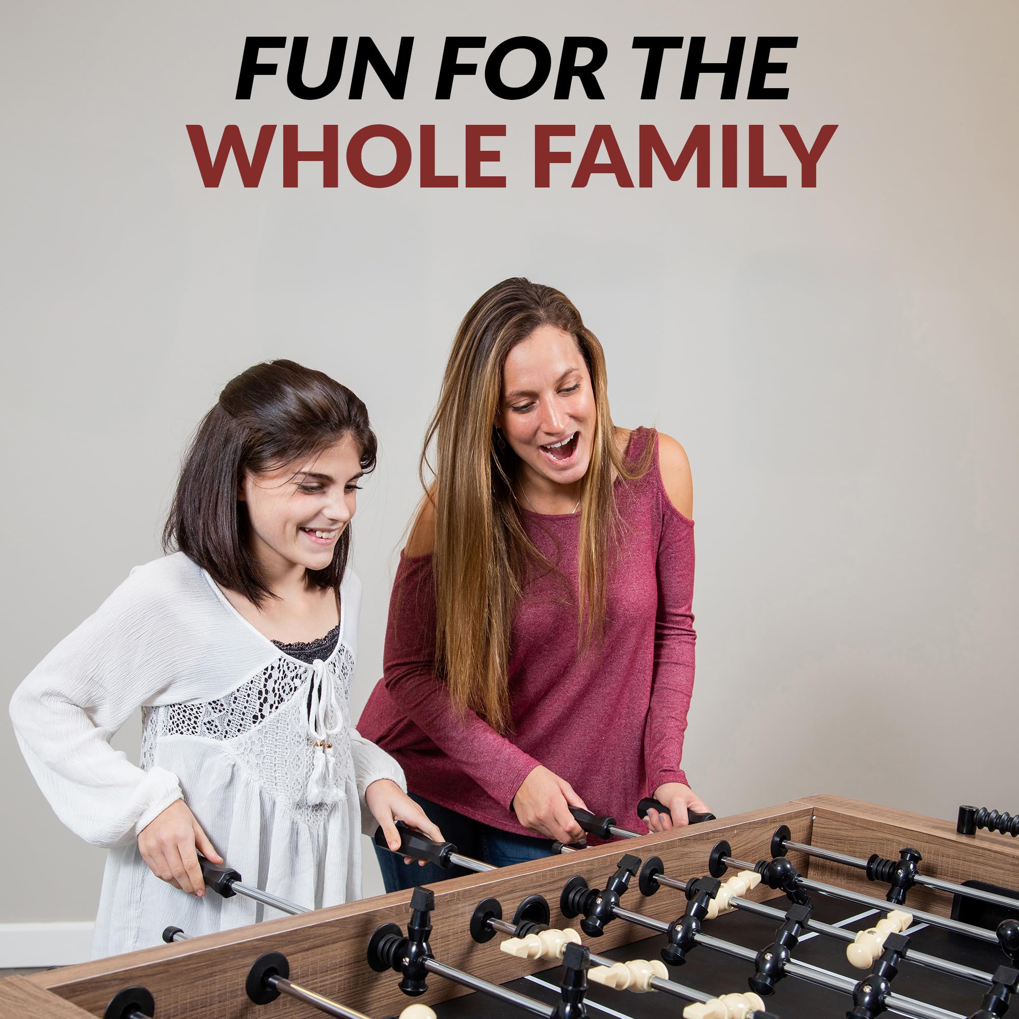 Hathaway Fullerton 48-inch Foosball Table for Game Rooms - Arcade Soccer Table with 2 ABS Foosballs (36mm) - Driftwood Finish (BG50330) - Perfect for Home Entertainment, Basement Games & Party Fun