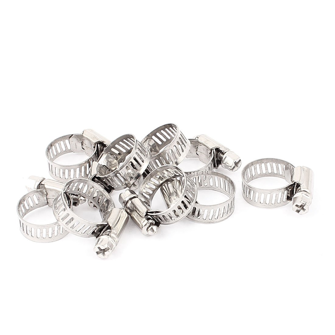 uxcell 9-Piece 13-19mm Adjustable Stainless Steel T-Bolt Gear Hose Clamps - Heavy Duty Clamps for Automotive, Marine & Industrial Hose Connections