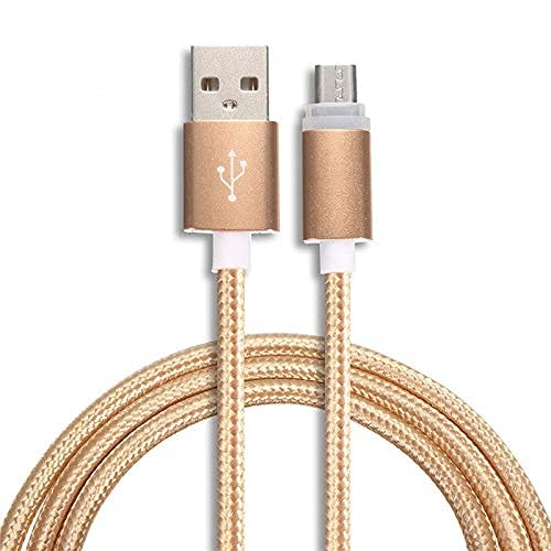 Premium 1/2/3M Micro USB Fast Charging Cable - High Speed Data Sync & Charger Cord Compatible with Samsung/Android Devices (Gold, 1M) - Perfect for Home, Office & Travel Charging Needs