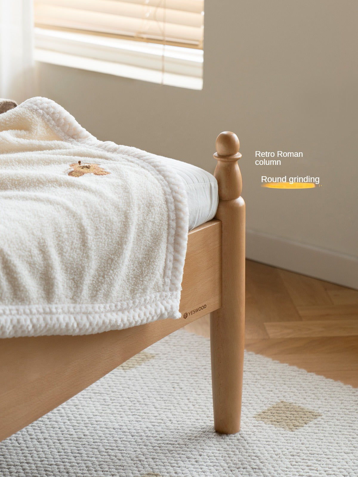 Solid Wood Princess Bed - Beech & Oak Wooden Toddler Bed for Girls - Perfect for Kids' Bedrooms, Nursery, and Playroom Decor