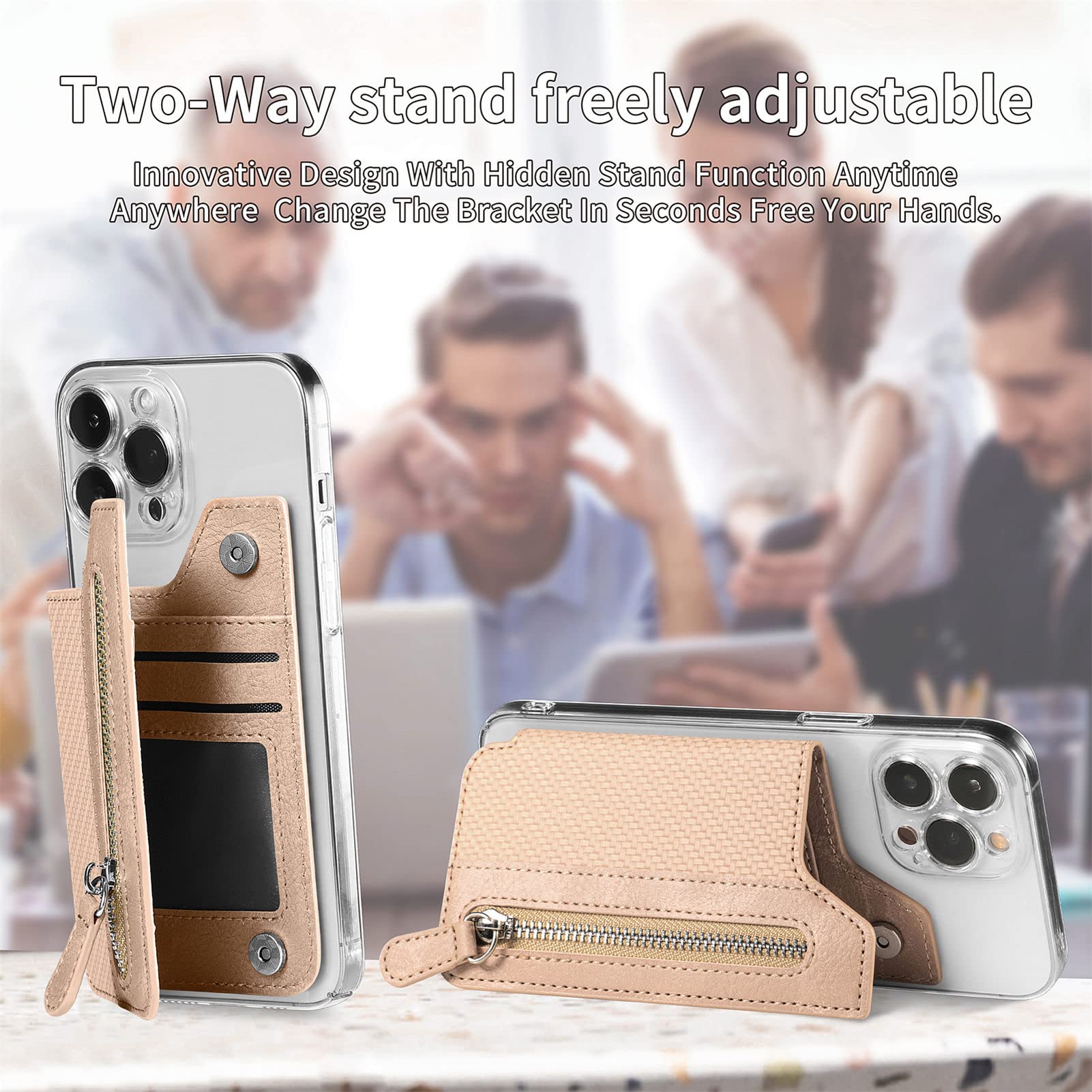 ZEWZI Slim RFID Blocking Credit Card Holder for Men & Women - Compact Zip Coin Purse with Phone Pocket - Perfect for Travel, Shopping & Everyday Use - Black