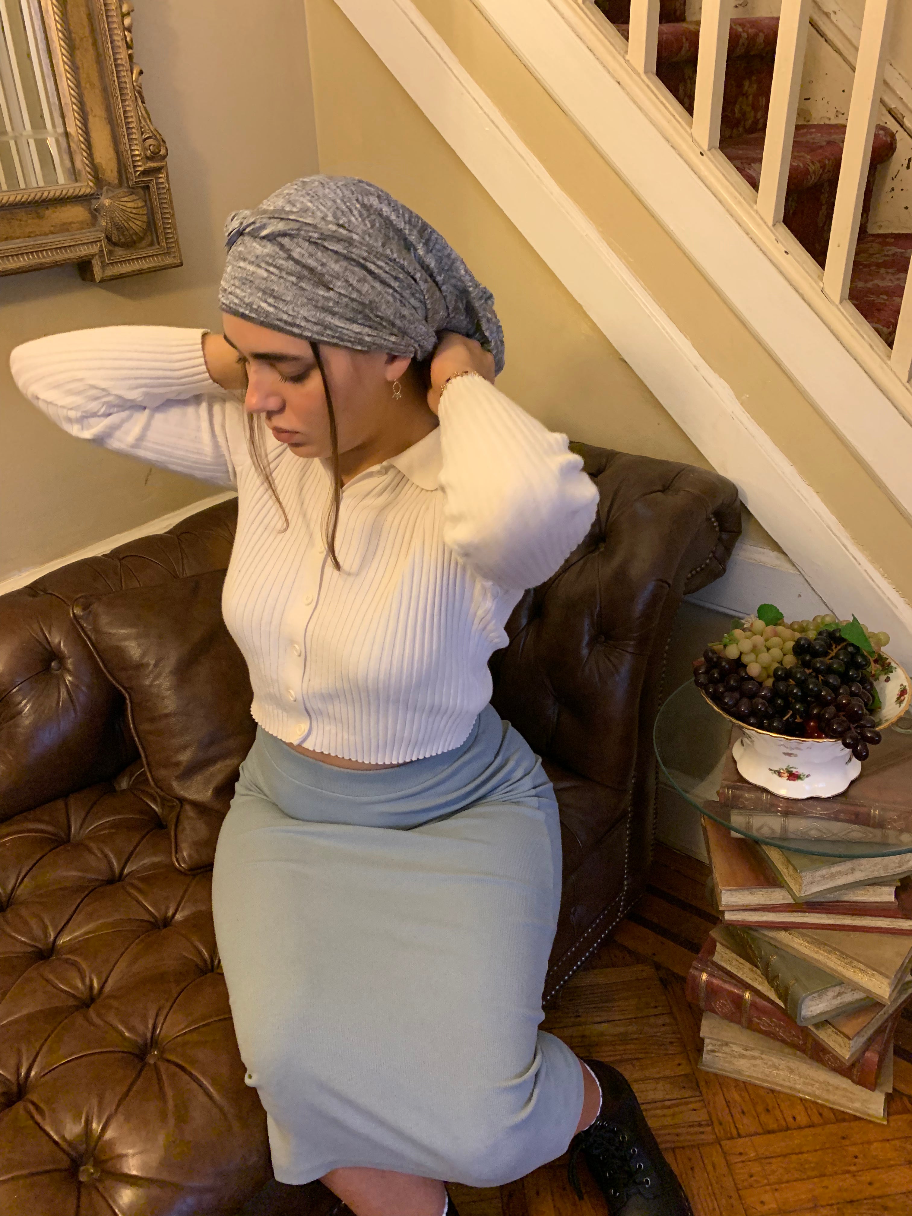 Shades of Grey Headscarf - 10 Way Tie Snood Hijab for Women | Premium Wrap Around Scarf Made in USA | Perfect for Work, Travel & Special Occasions