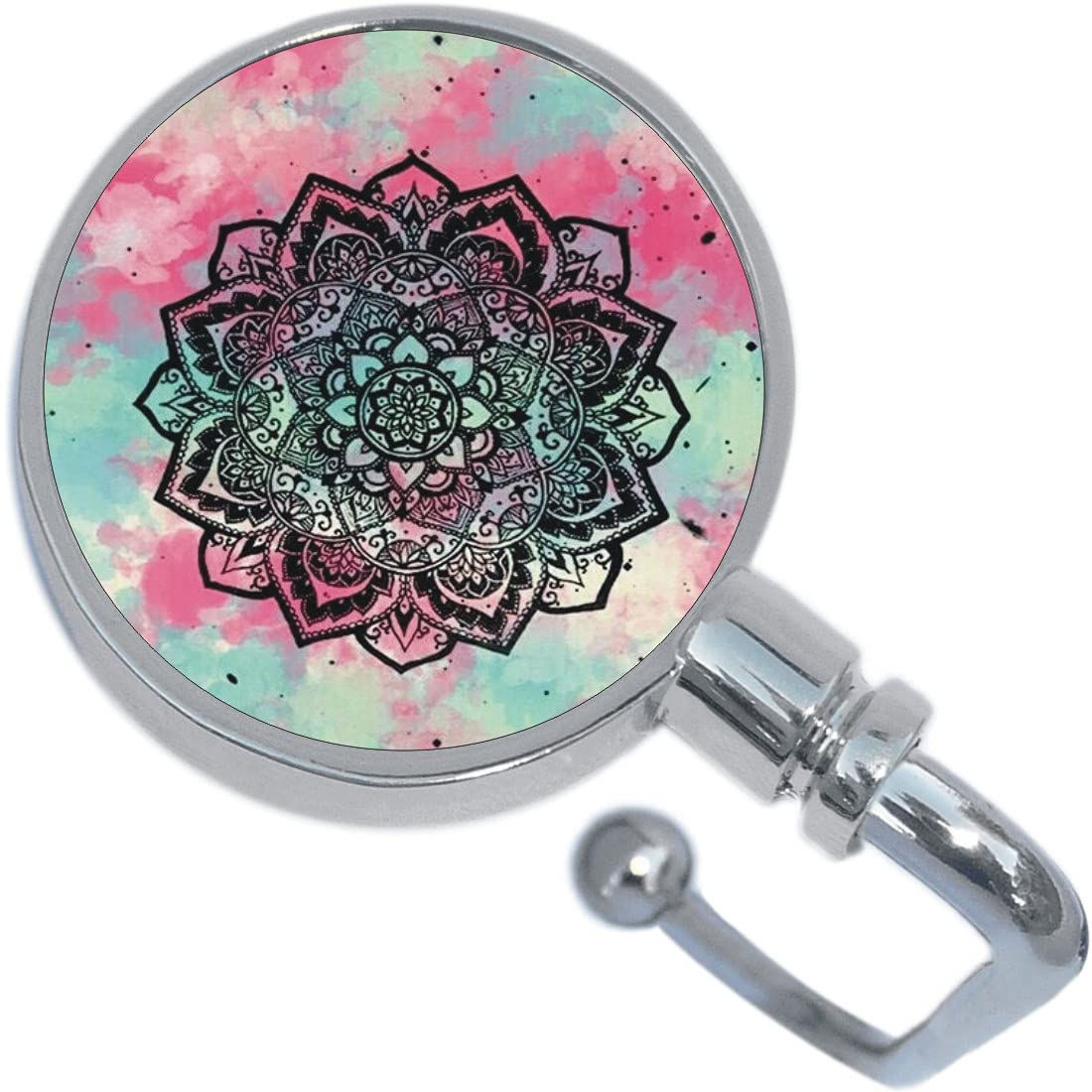 NewCharms Watercolor Mandala Purse Hanger - Handbag Hook for Restaurants, Shopping & Travel | Boho Chic Accessory for Women
