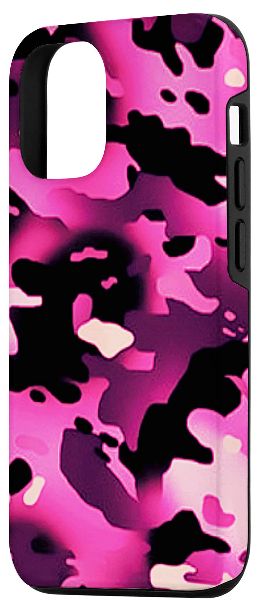 iPhone 12/12 Pro 热粉色迷彩保护壳 - 防摔耐磨，个性潮流，适合户外探险、日常通勤、运动健身