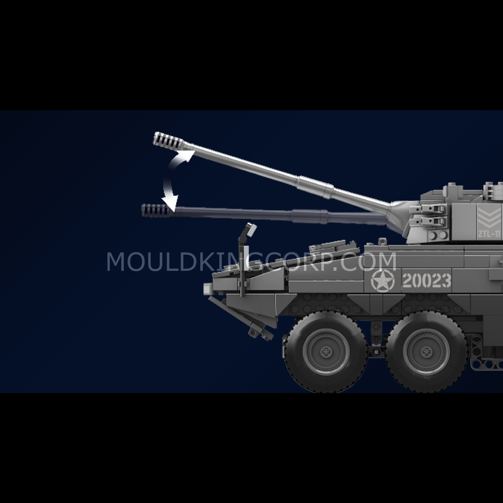 Mould King 20023 ZTL 11 Wheeled Assault Vehicle Building Blocks Set - 1,293 Pieces Military Model Kit for Adults & Teens | Perfect for Collectors, Display & Creative Play