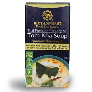 Premium Thai Cooking Set - Blue Elephant Brand Royal Thai Cuisine Tom Kha Soup 110g | Authentic Thai Ingredients for Home Cooking & Restaurant Use