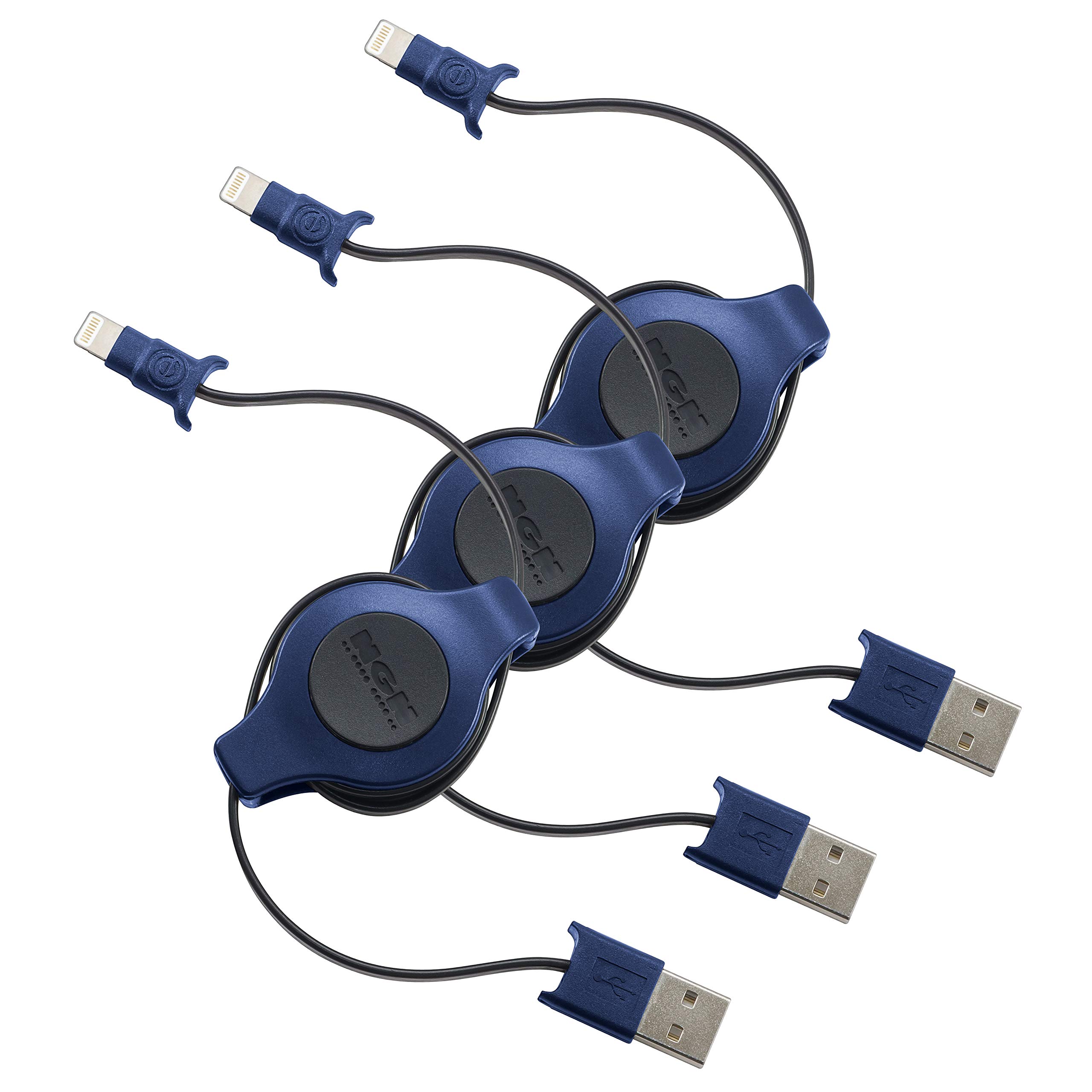 Apple MFi Certified Retractable Lightning to USB Cable (3.5ft) - Fast Charging & Data Sync for iPhone/iPad - Perfect for Travel, Office & Car Use