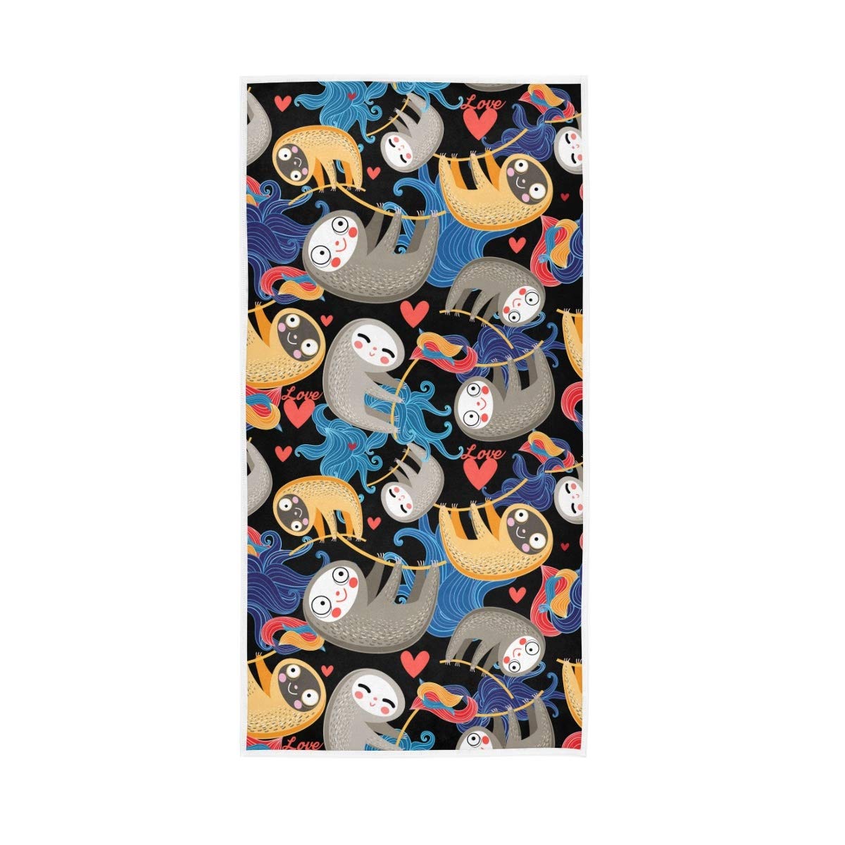 Colorful Sloth Hand Towels - Soft Absorbent Guest Towels for Bathroom, Kitchen, Spa & Gym - Perfect for Spring, Valentine's Day, Wedding & Birthday Gifts - Cute Home Decor & Practical Gift Idea