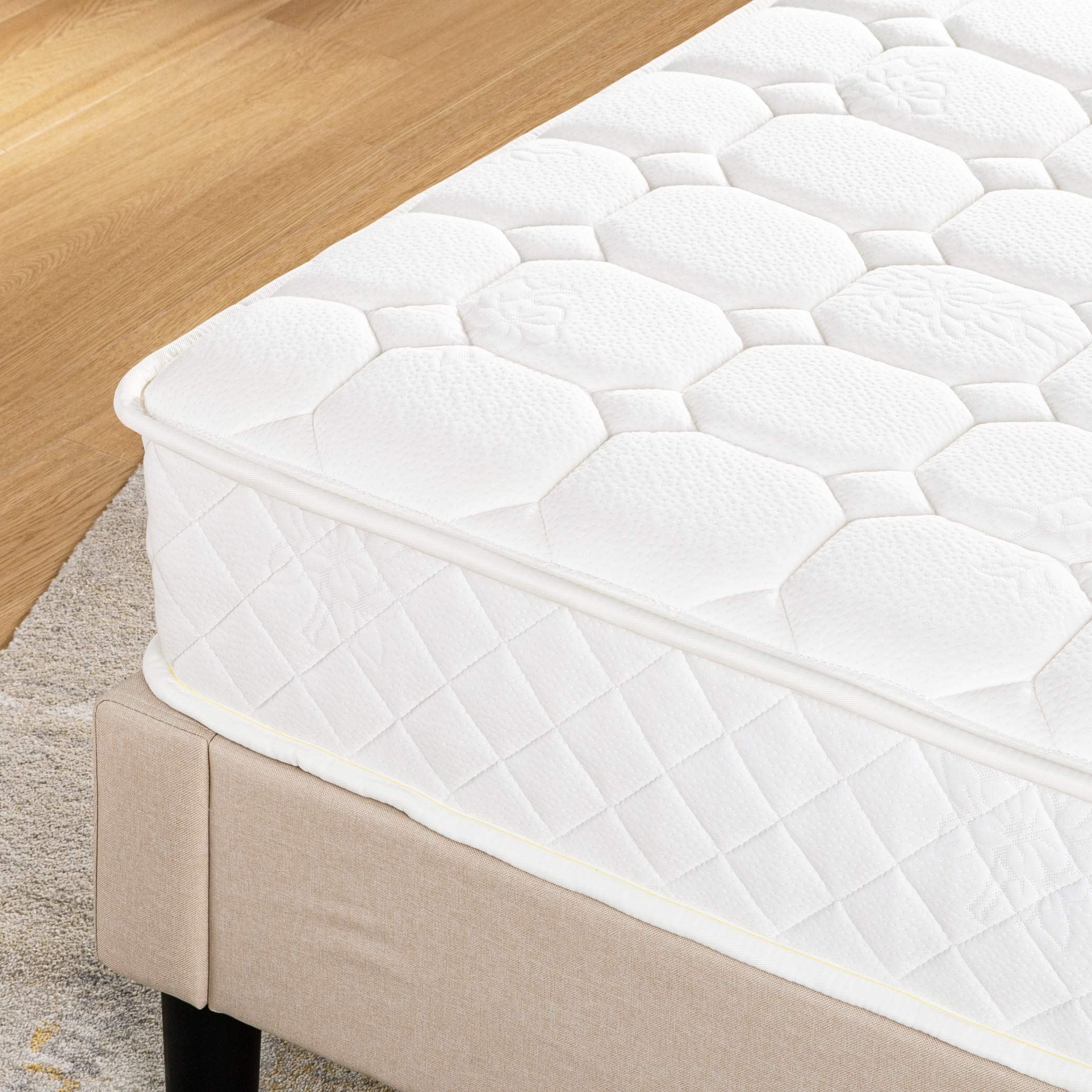 Best 8 Inch Tight-Top Pocket Spring Mattress - Motion Isolation Individually Wrapped Coils, Comfort Foam Layer, CertiPUR-US Certified - Full Size White Mattress for Bedroom, Guest Room & Dormitory