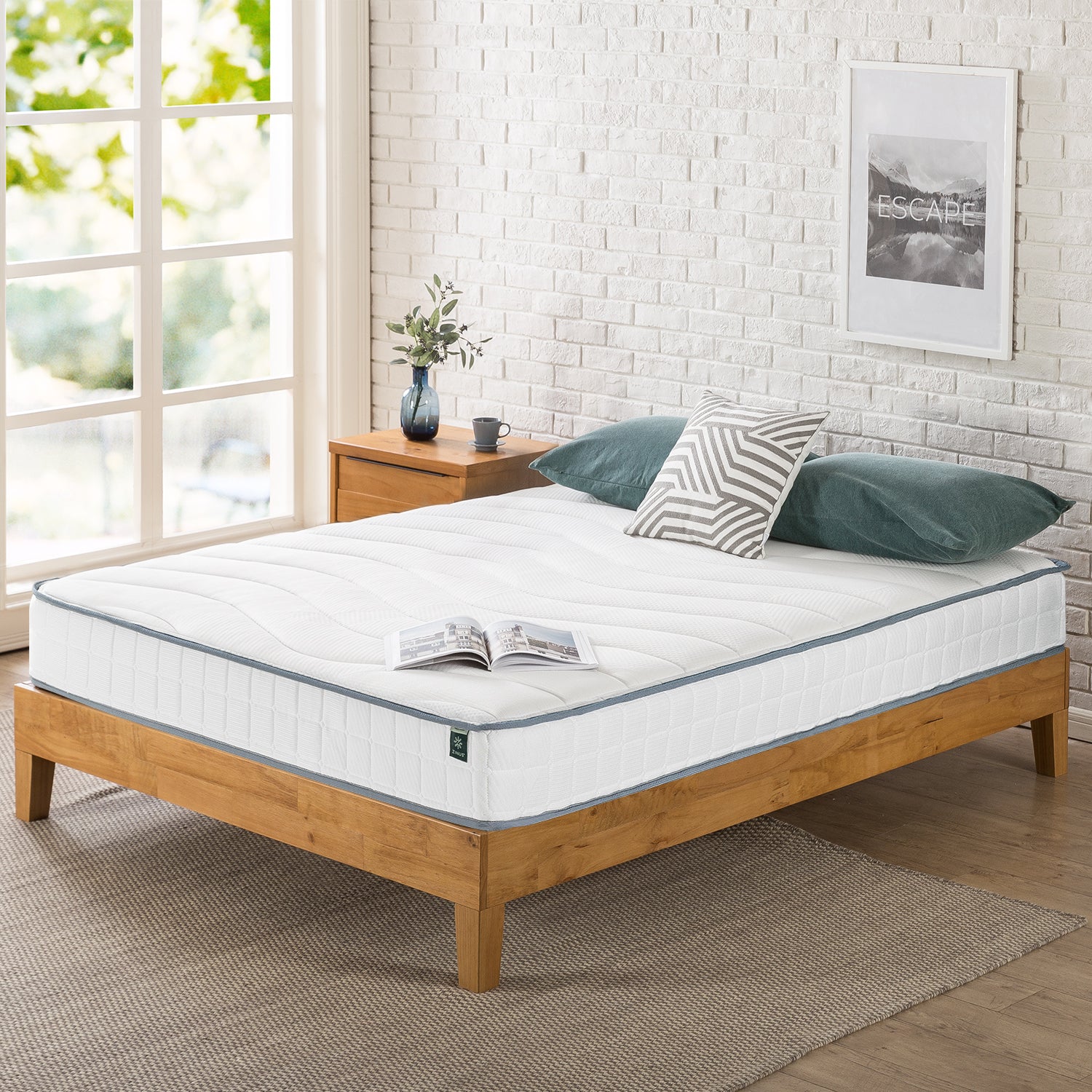 Zinus 8 Inch Bonnell Spring Mattress - Medium Firm Support for Back & Side Sleepers | Queen Size Bed Mattress for Home, Guest Room & Dorm
