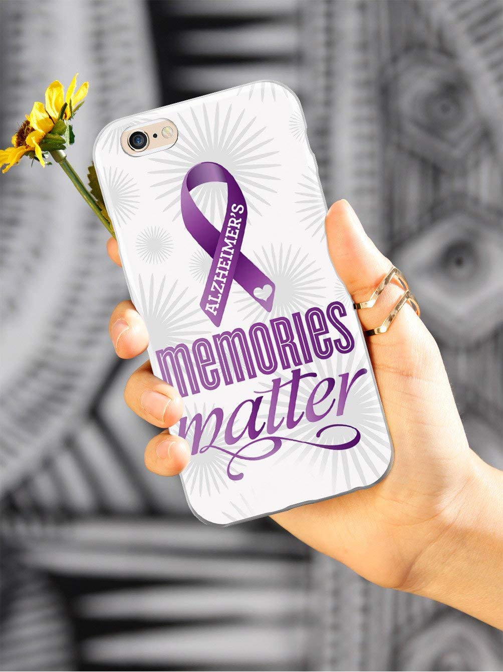 Alzheimer's Awareness 3D Textured Protective Phone Case for Apple iPhone X/Xs - Shockproof & Anti-Scratch Cover - Perfect for Daily Use, Travel & Gifts