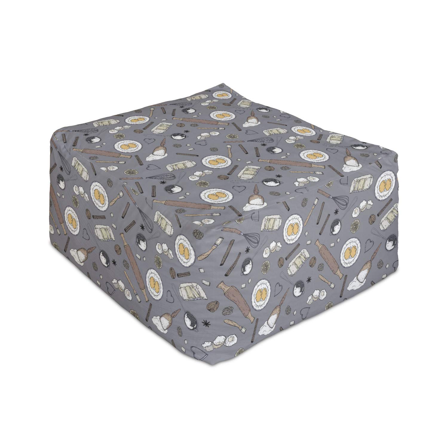 Ambesonne Bakery Rectangle Pouf Ottoman - 25