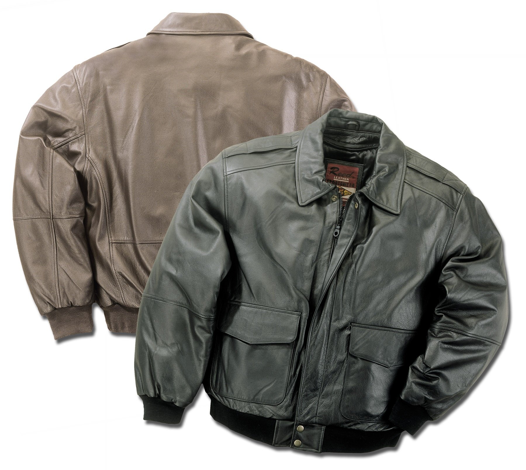 REED Men's Premium Genuine Leather Aviator Bomber Jacket - Classic Pilot Style Outerwear for Casual Wear & Motorcycle Riding