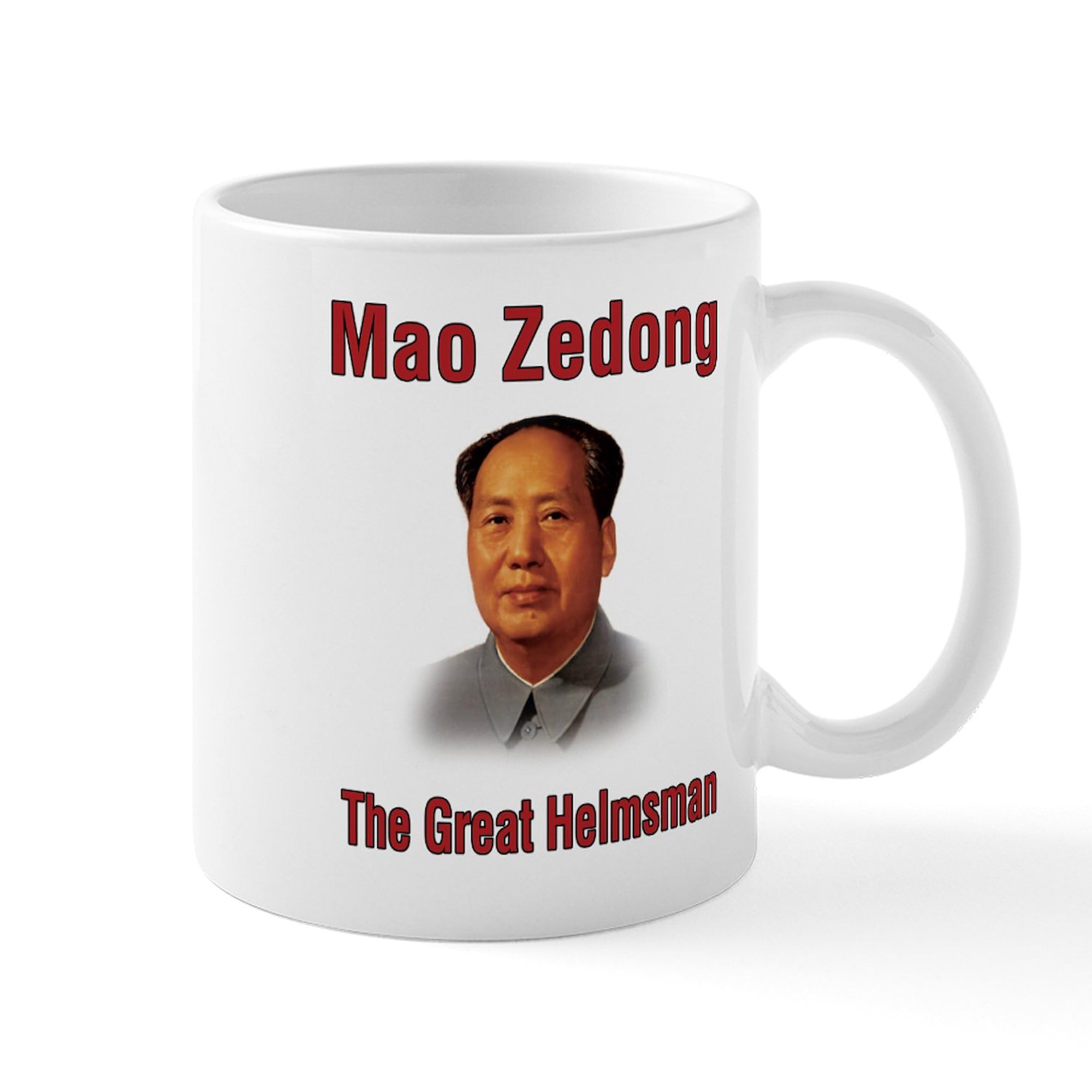 Mao Zedong 11 oz Ceramic Coffee Mug - 325 ml White Tea Cup with Handle - Perfect for Home, Office & Gift Giving - Vintage Chinese Leader Design