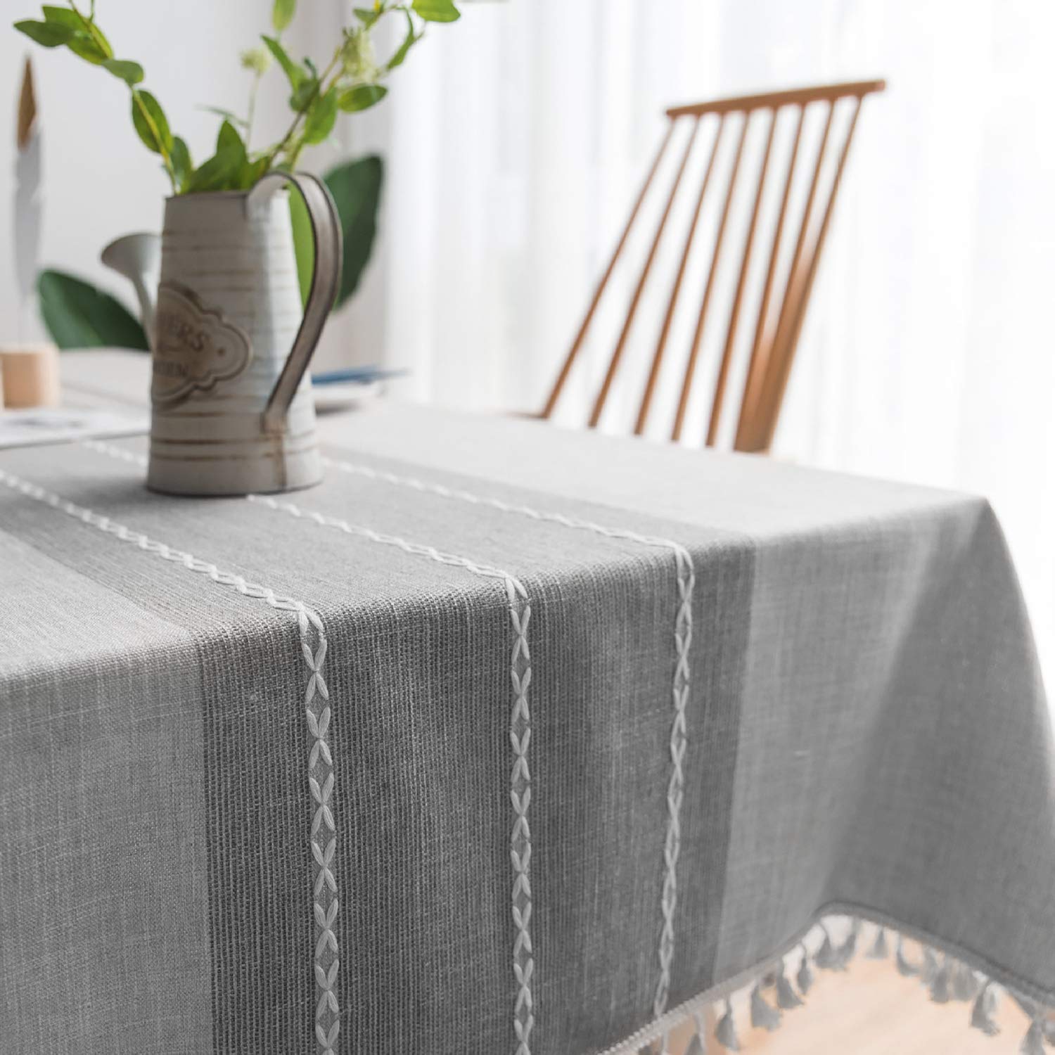 VECELO Spill-Proof Washable Polyester Tablecloth - 55