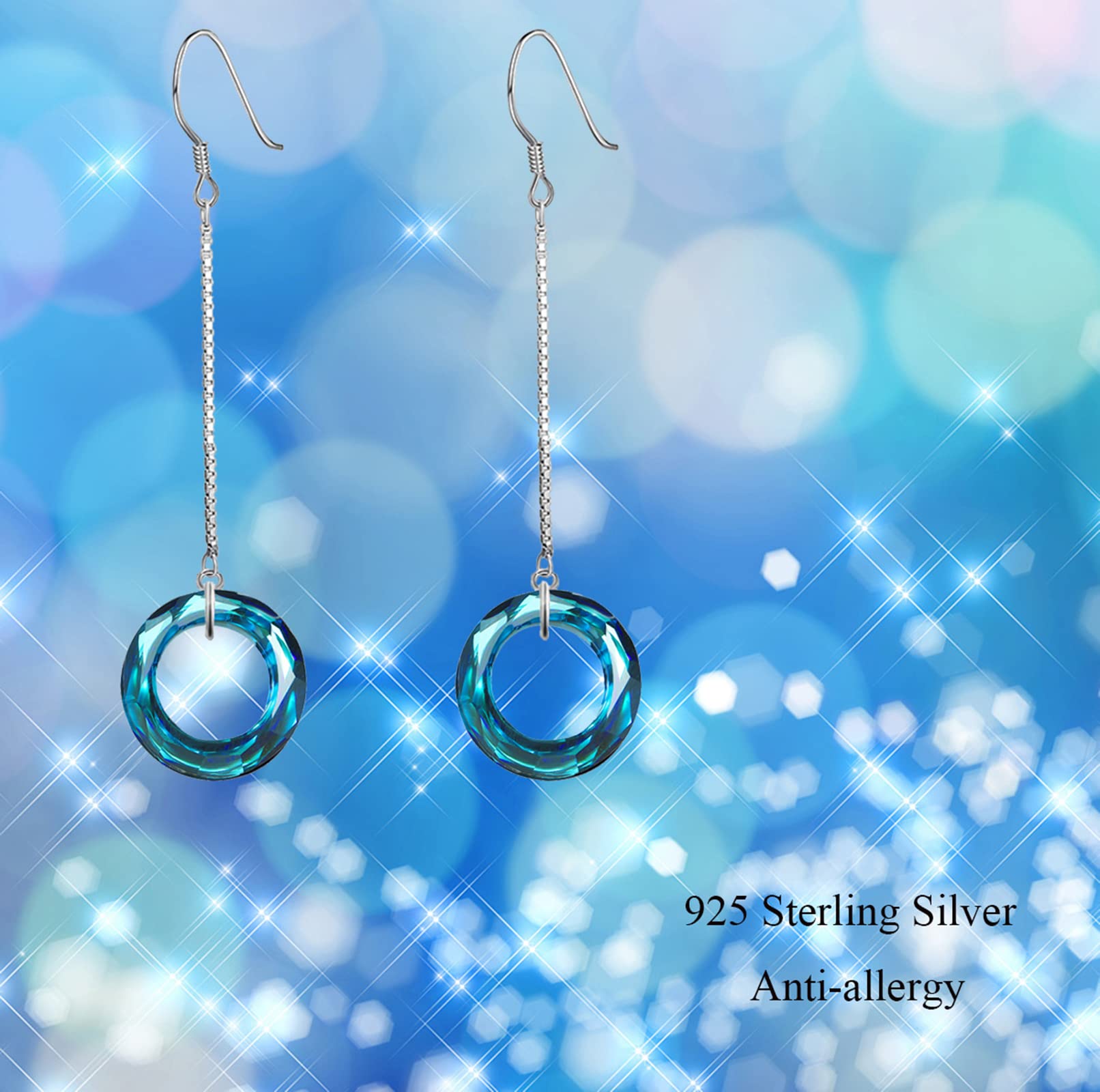 Austria Crystal Dangle Long Earrings for Women - Hypoallergenic Jewelry Gifts for Mother's Day, Anniversary & Birthday | Elegant Evening Wear & Special Occasion Accessories