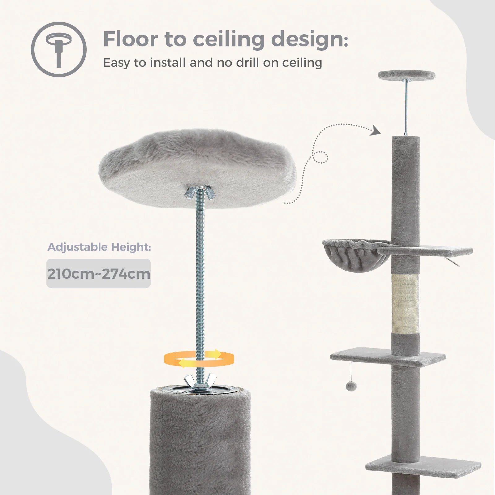 Premium Cat Scratching Post with Condo Bed - 32