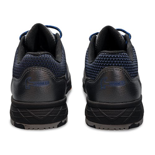 Men's Right Hand Blade Bowling Shoes - Lightweight & Comfortable for Competitive Play - Pewter/Blue - Perfect for League Nights & Tournament Bowling