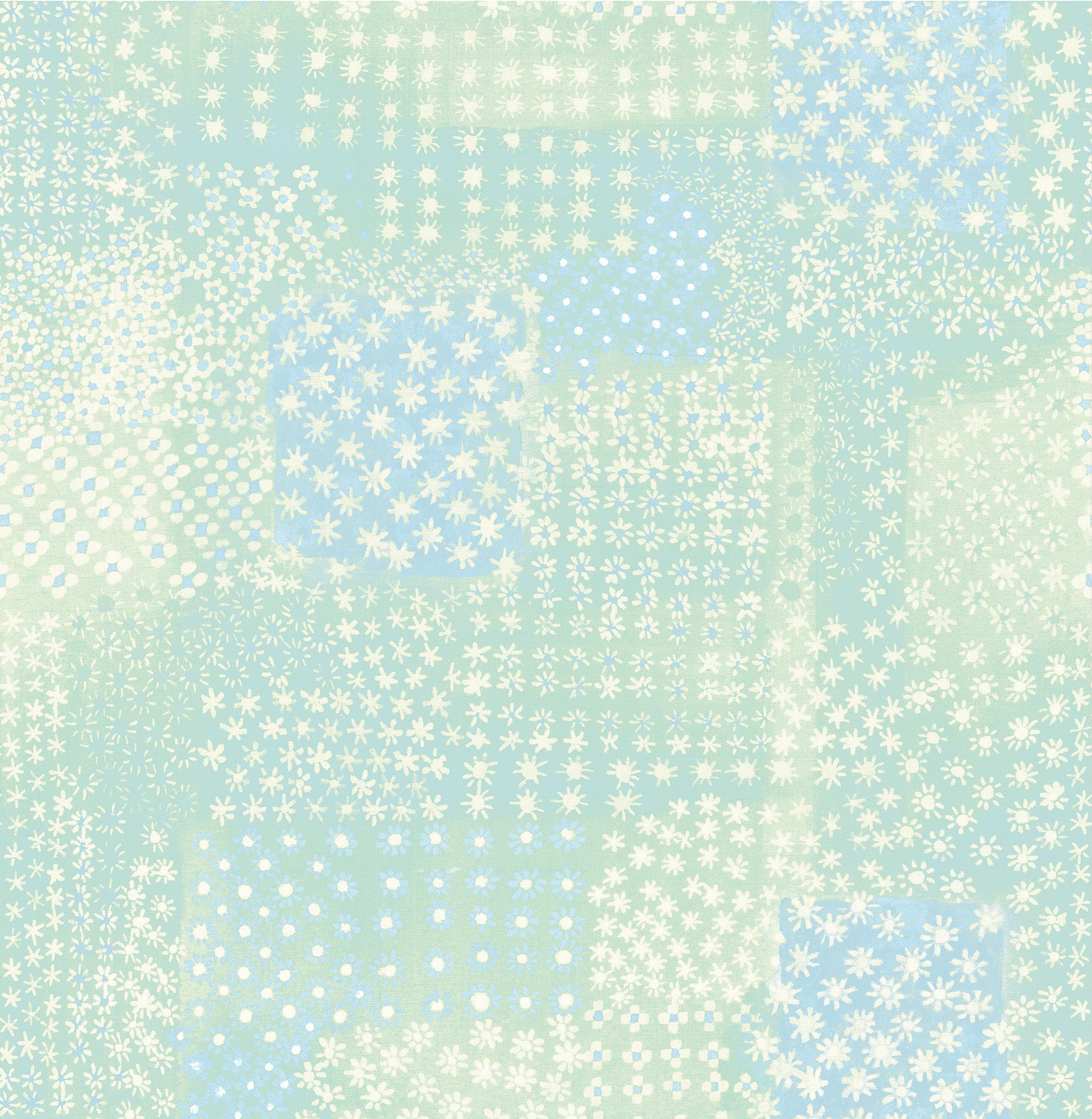 Kismet Green Flower Power Patchwork Wallpaper - Vintage Floral Design for Living Room & Bedroom Decor | A Street Prints