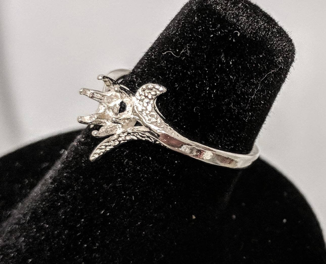 Sterling Silver or 14kt Gold 4mm 5mm 6mm Round Textured Tri Deco Pre-Notched Blank Ring Shank - Size 5 6 7 8 (163 261/143 261) - Perfect for Jewelry Making, DIY Crafting, and Custom Ring Designs
