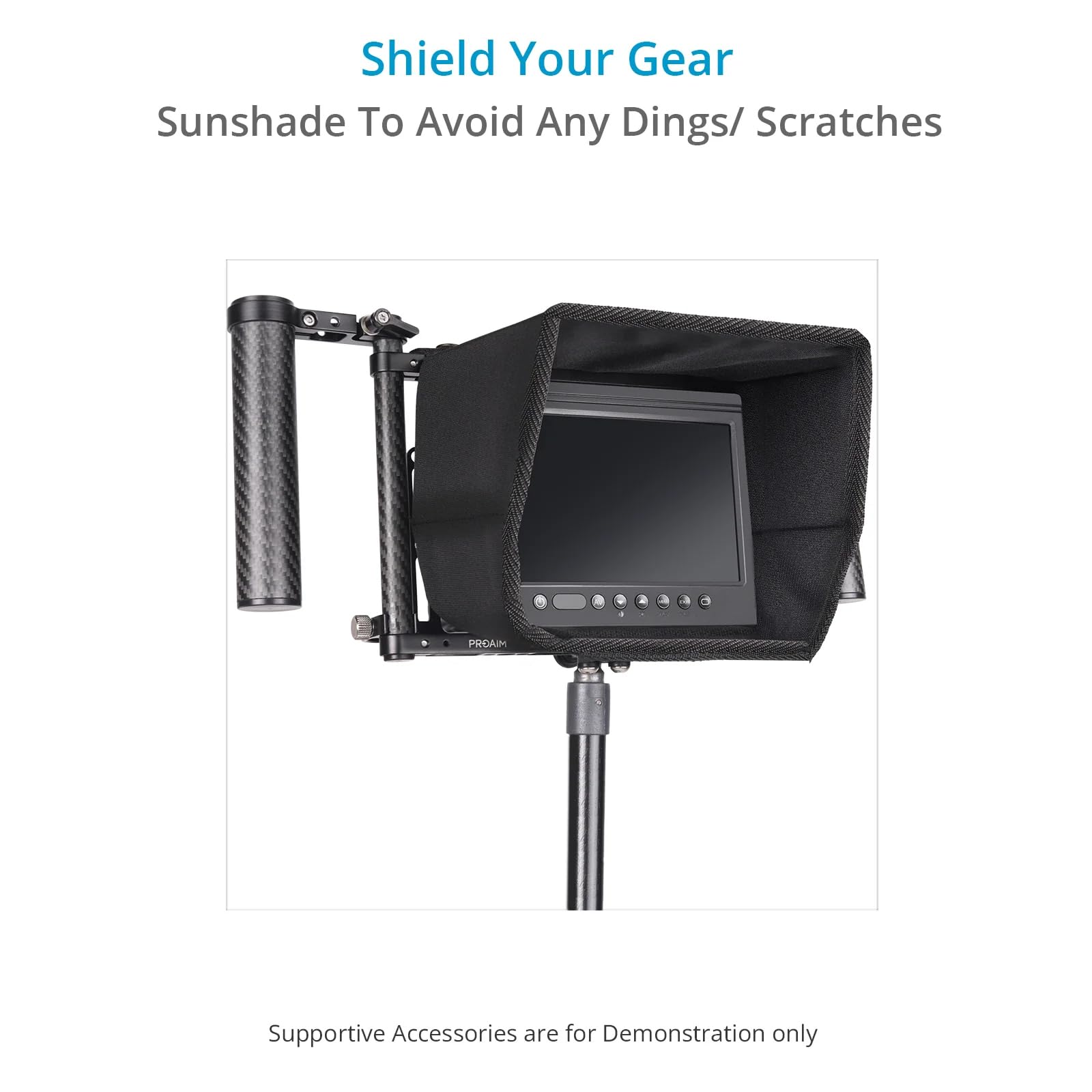 PROAIM Universal 9-Inch Camera Monitor Cage with Dual Handles - Compatible with 9