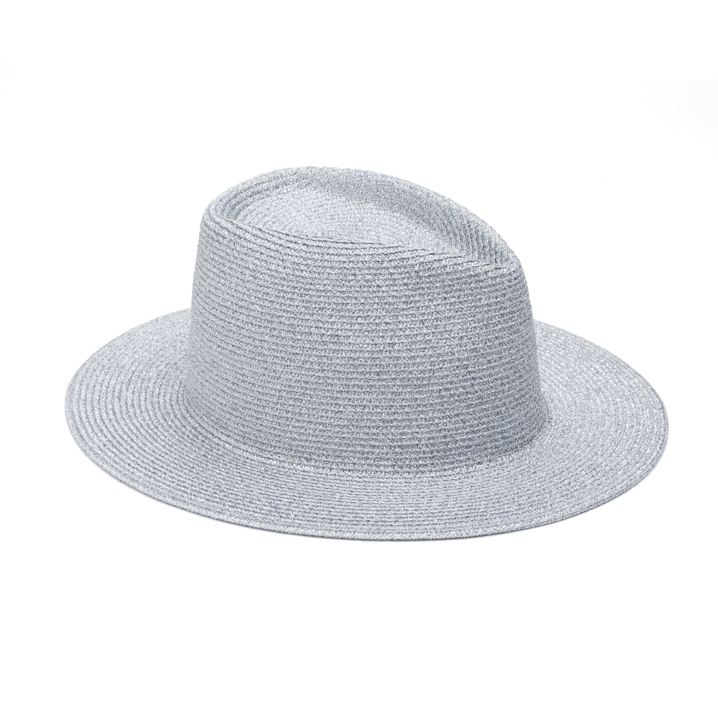 Stylish Blaine Metallic Braid Fedora Hat for Women - Fashionable Wide Brim Sun Hat for Outdoor Events, Beach Vacations & Summer Parties