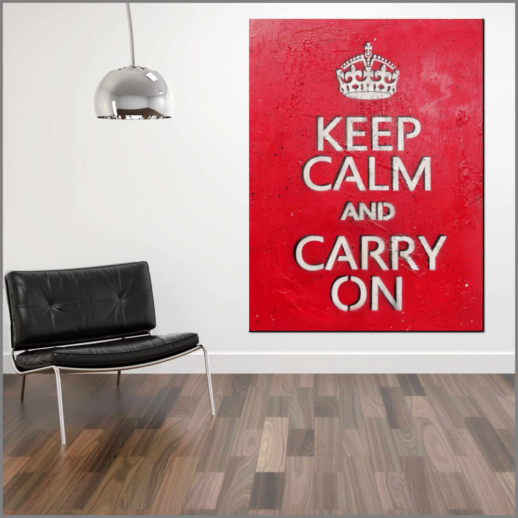 Keep Calm and Carry On Urban Pop Art Painting - 75cm x 100cm Modern Wall Decor for Living Room, Bedroom & Office - Ready to Hang Canvas Artwork