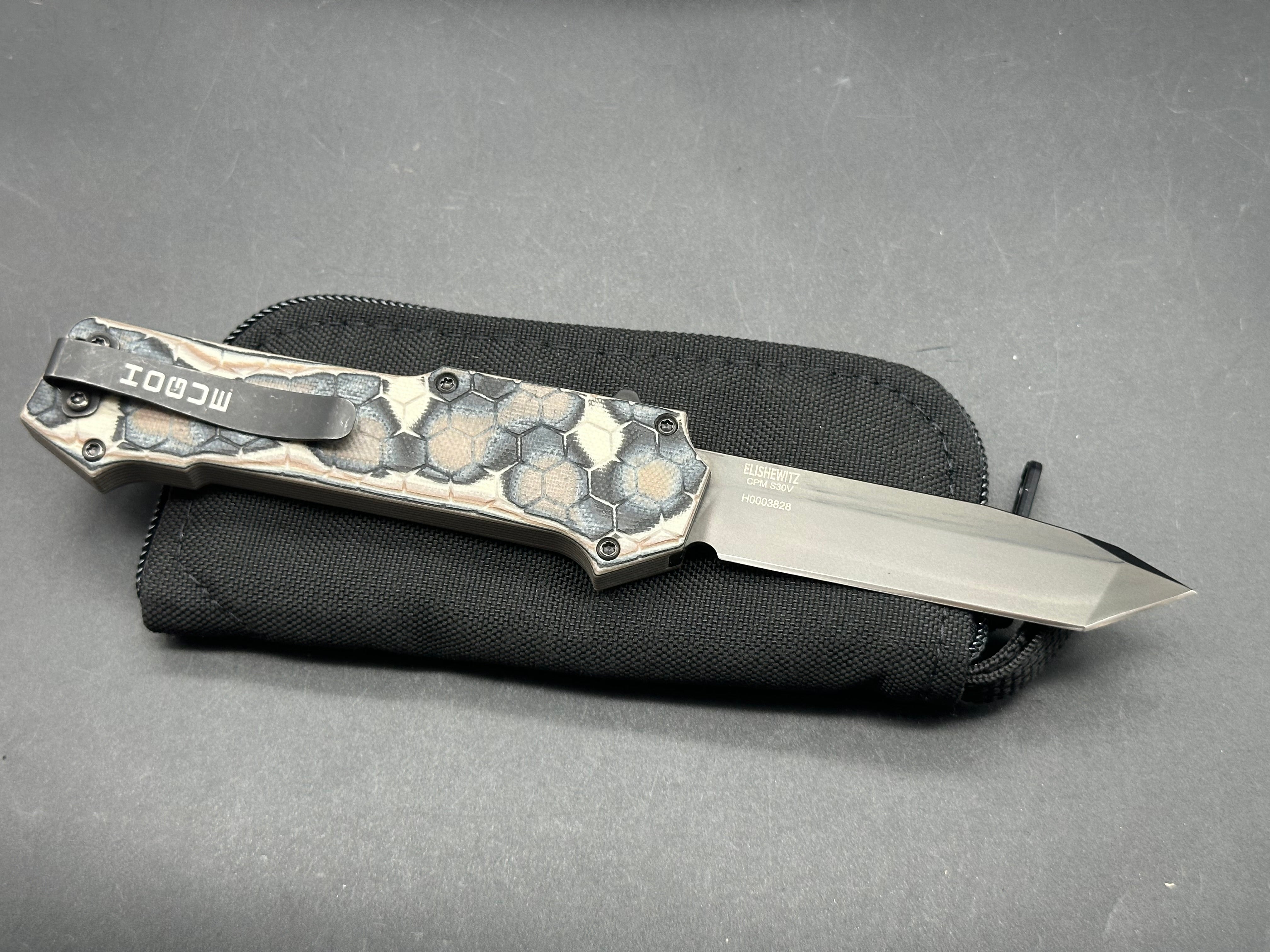 Hogue Knives Compound Tanto OTF Automatic Knife - Dark Earth G-Mascus Handle - 3.5