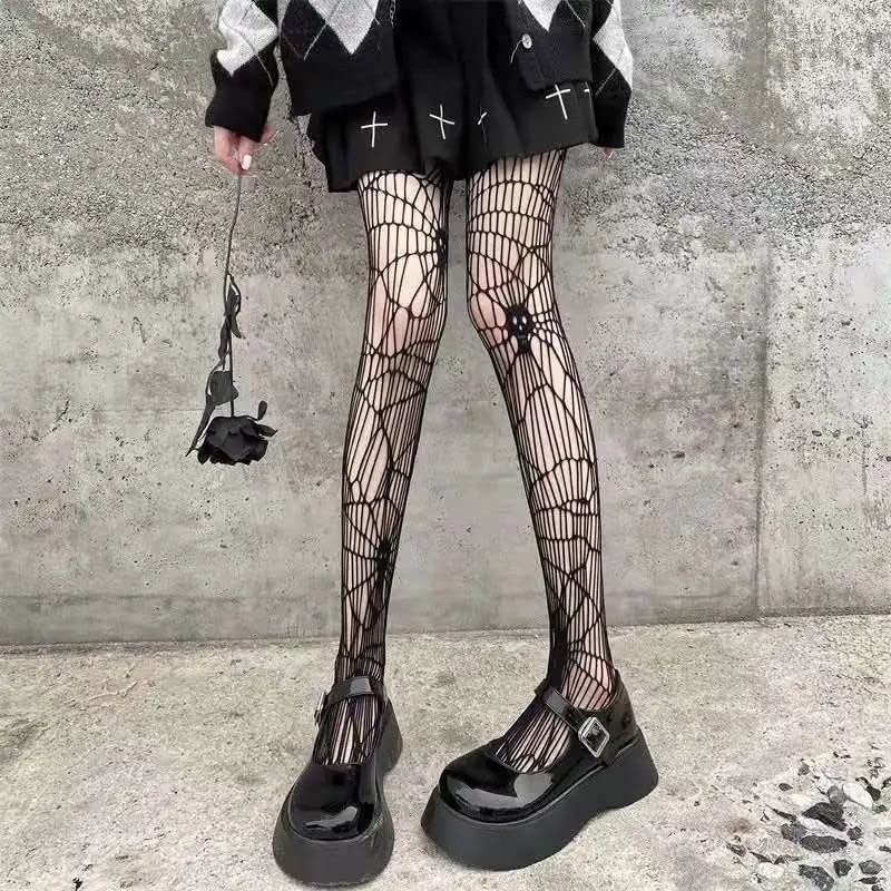 Sexy High Waisted Fishnet Stockings for Women - Stretchy Wide Mesh Tights for Cosplay, Halloween, Burlesque & Night Out