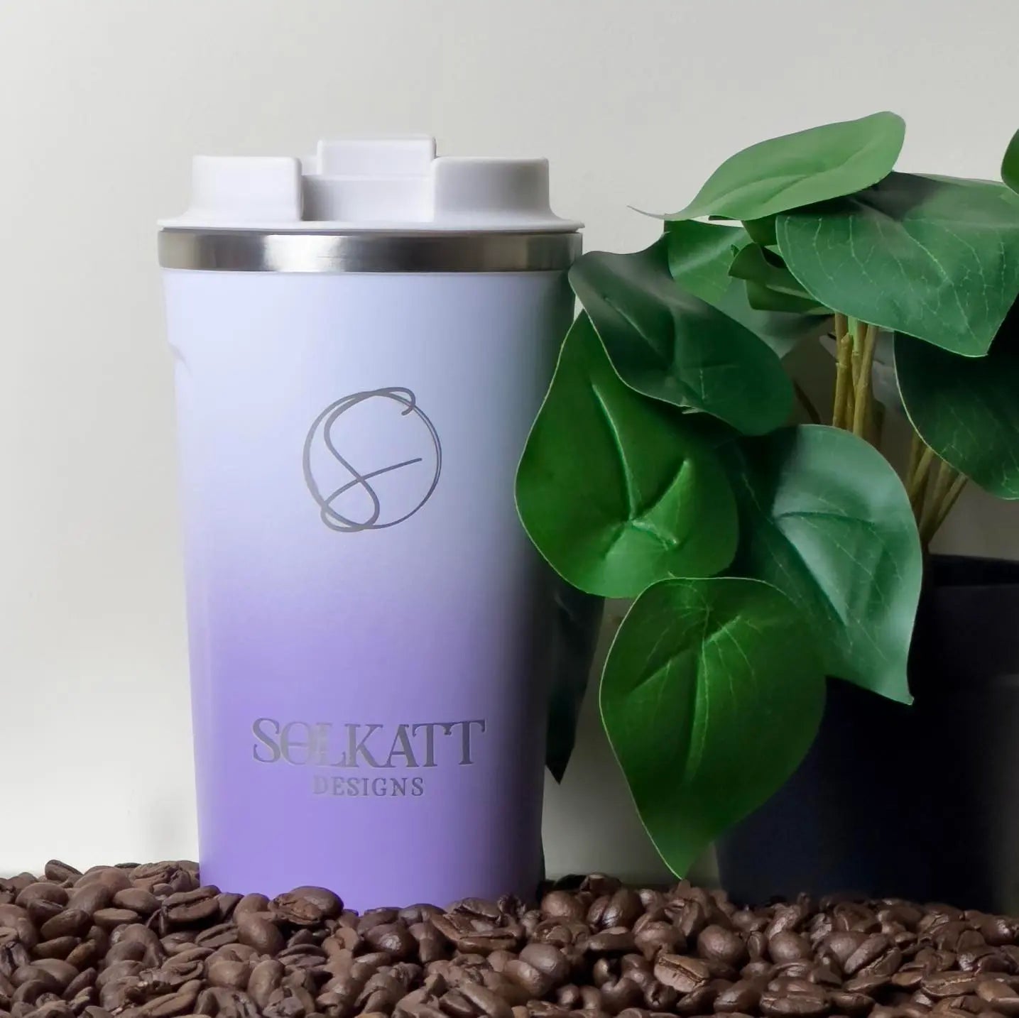 Lavender Lilac Insulated Travel Coffee Cup - 500ml Stainless Steel Vacuum Flask - Keeps Hot/Cold for Hours - Perfect for Commuting, Camping & Office Use