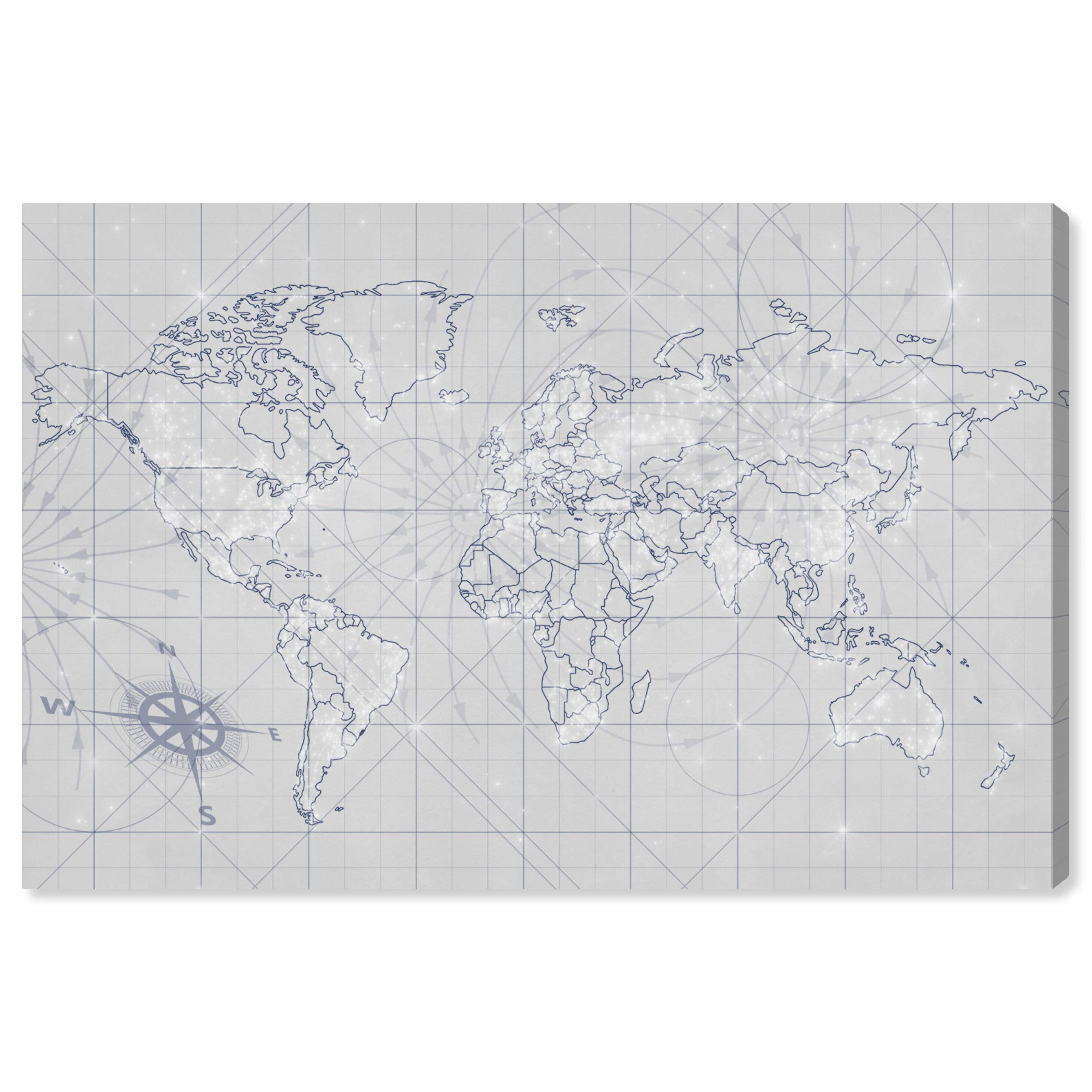Oliver Gal Artist Co. Star Map Silver and Navy Canvas Wall Art Prints - Perfect for Home Decor, Office & Living Room Wall Decorations