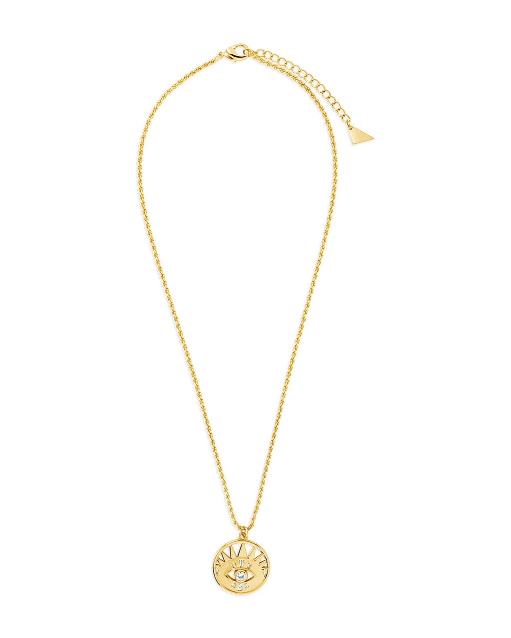 Mahana CZ Evil Eye Disk Necklace - Elegant Blue Evil Eye Pendant for Women, Stainless Steel Protection Jewelry - Perfect for Everyday Wear, Gifts & Spiritual Protection
